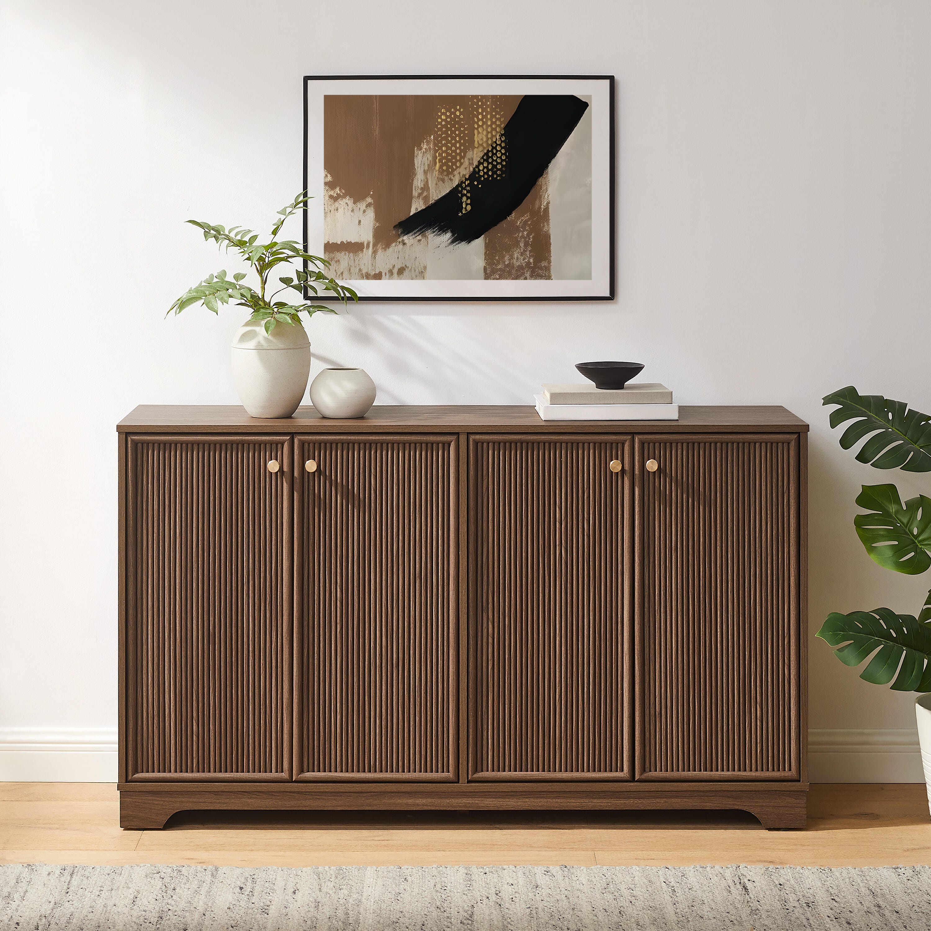 Crosley Furniture Naomi Sideboard, Walnut, large