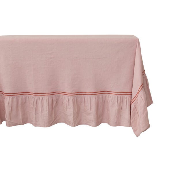 Storied Home Ruffled Edge Decorative Tablecloth, , large
