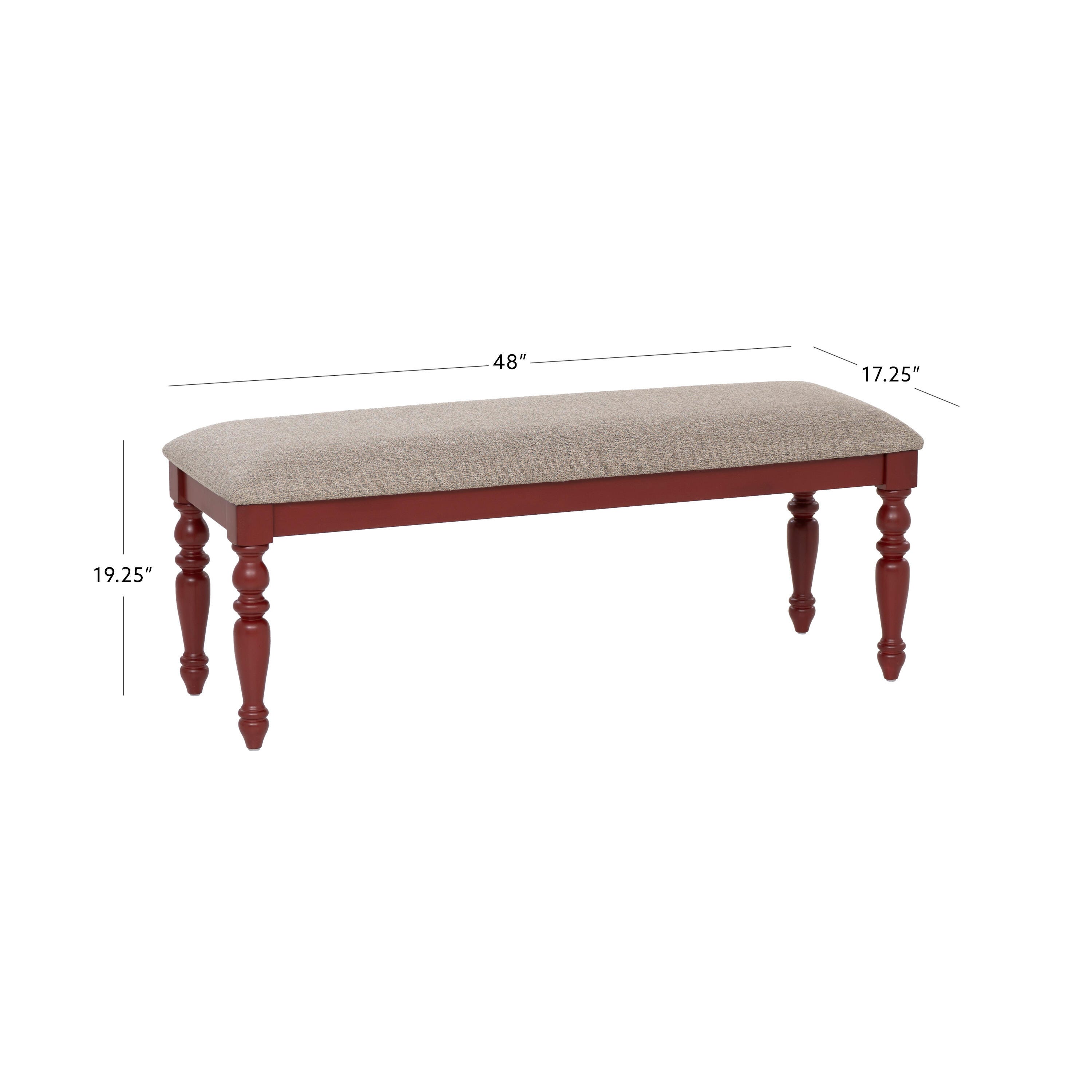Linon 17" Dining Bench, Red, large