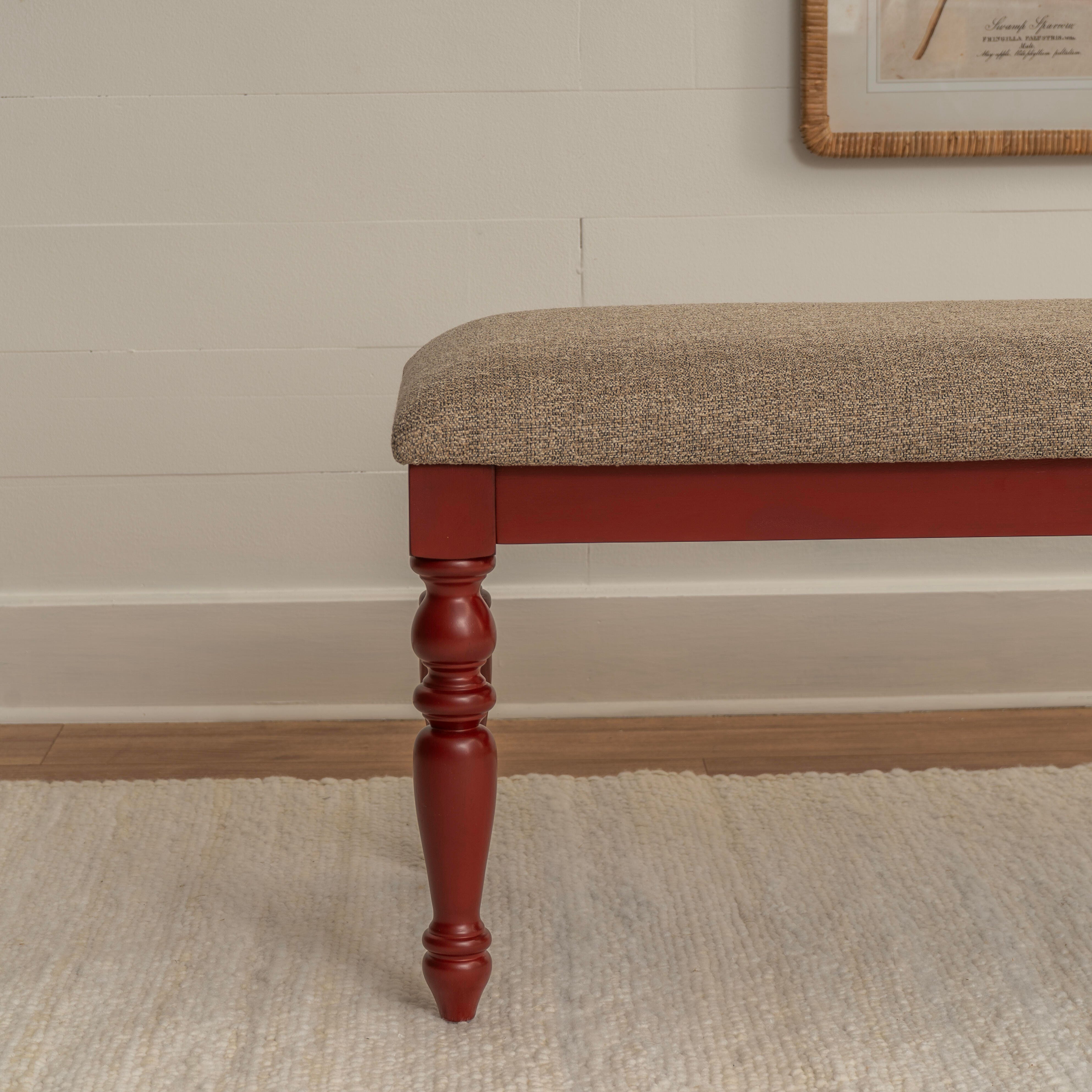 Linon 17" Dining Bench, Red, large