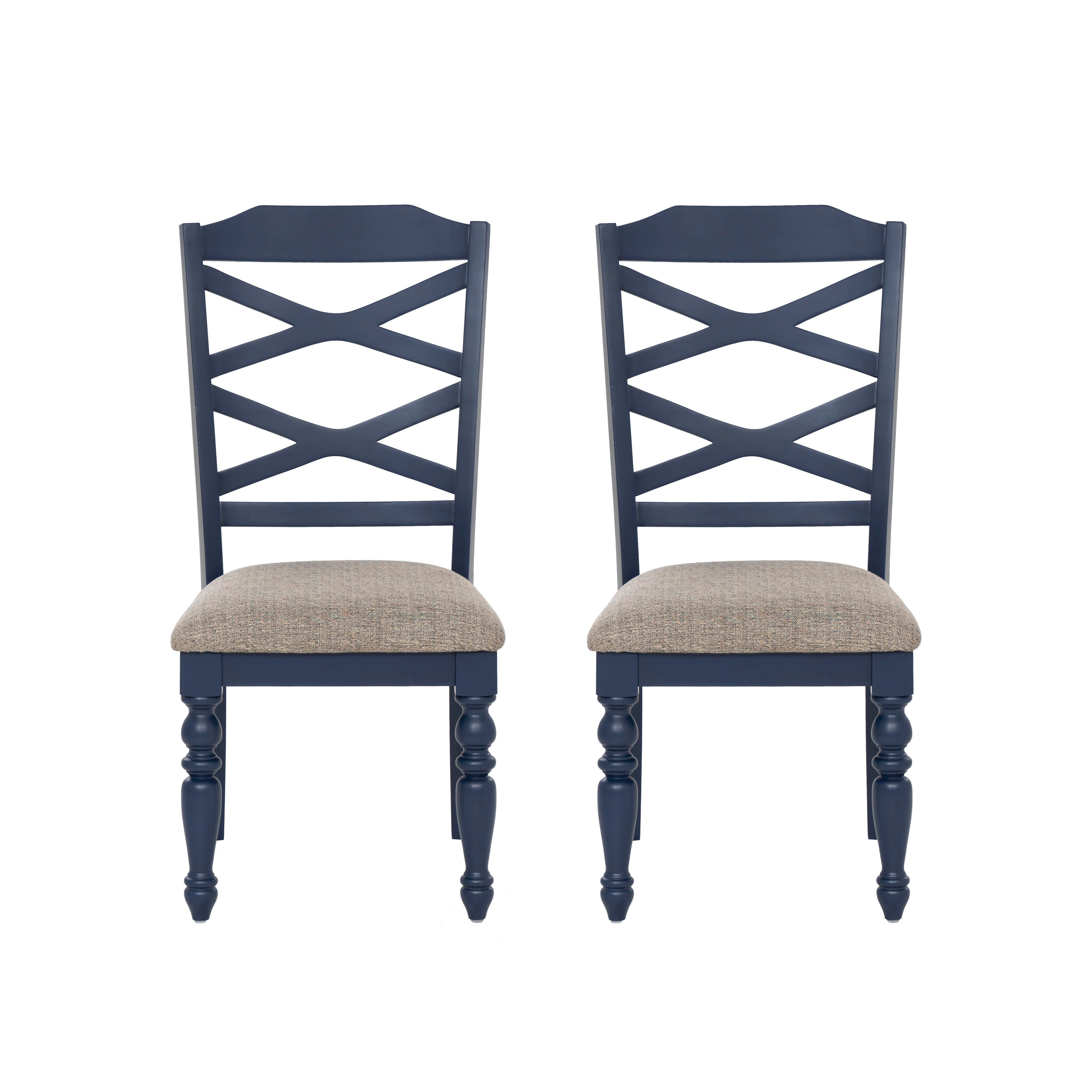Linon Dining Chair (Set of 2), Navy, large