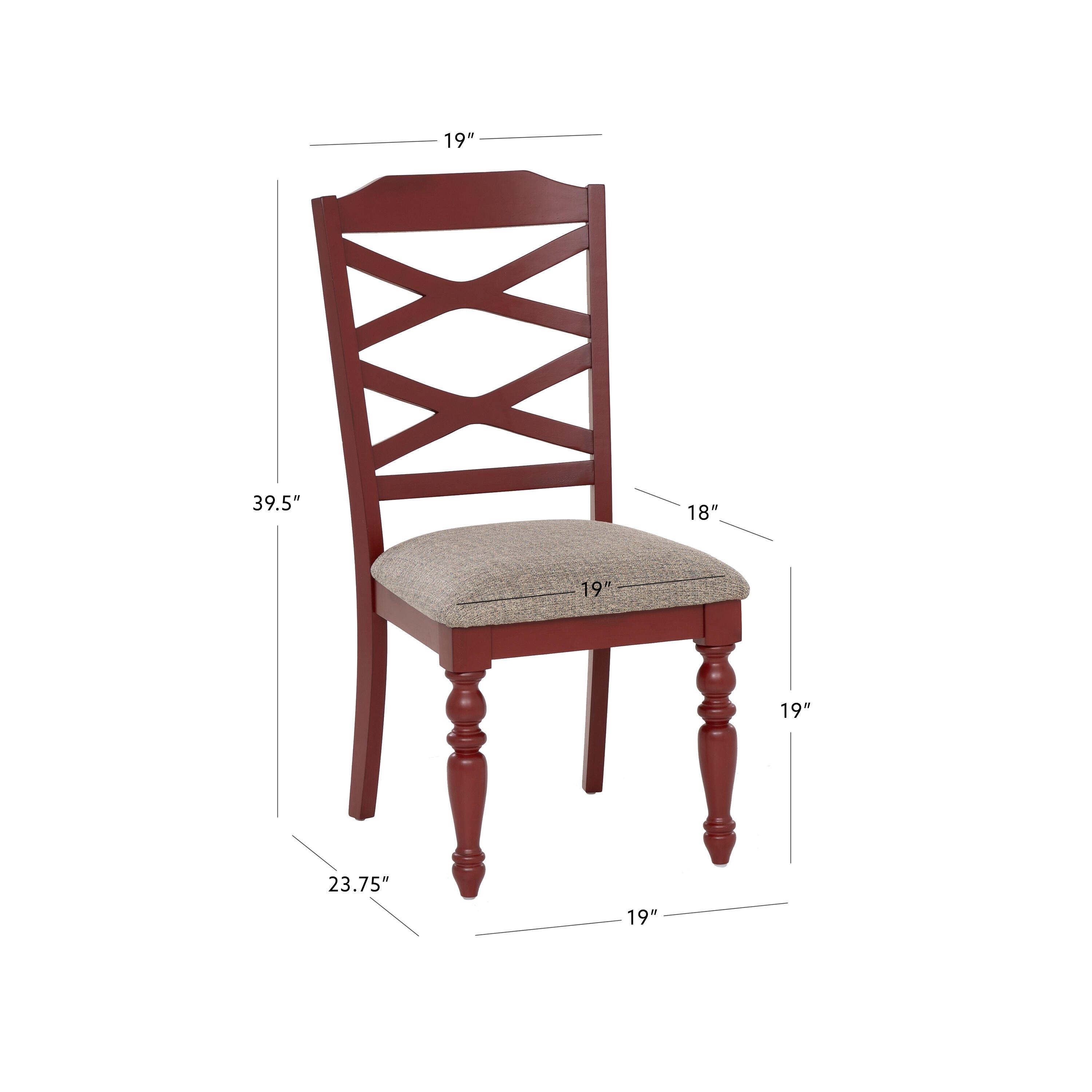 Linon Dining Chair (Set of 2), Red, large