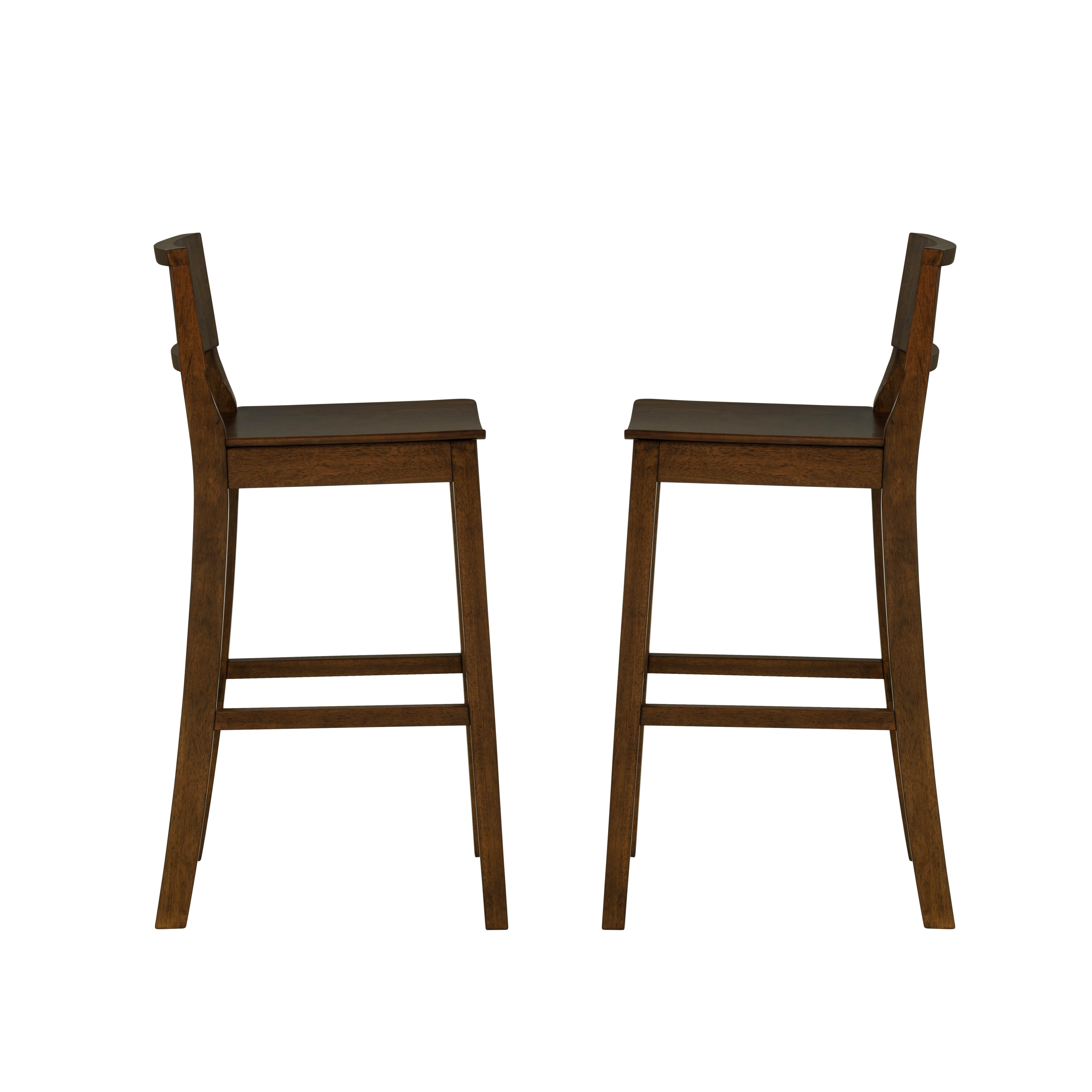 Linon Bar Height Bar Stool, Walnut, large
