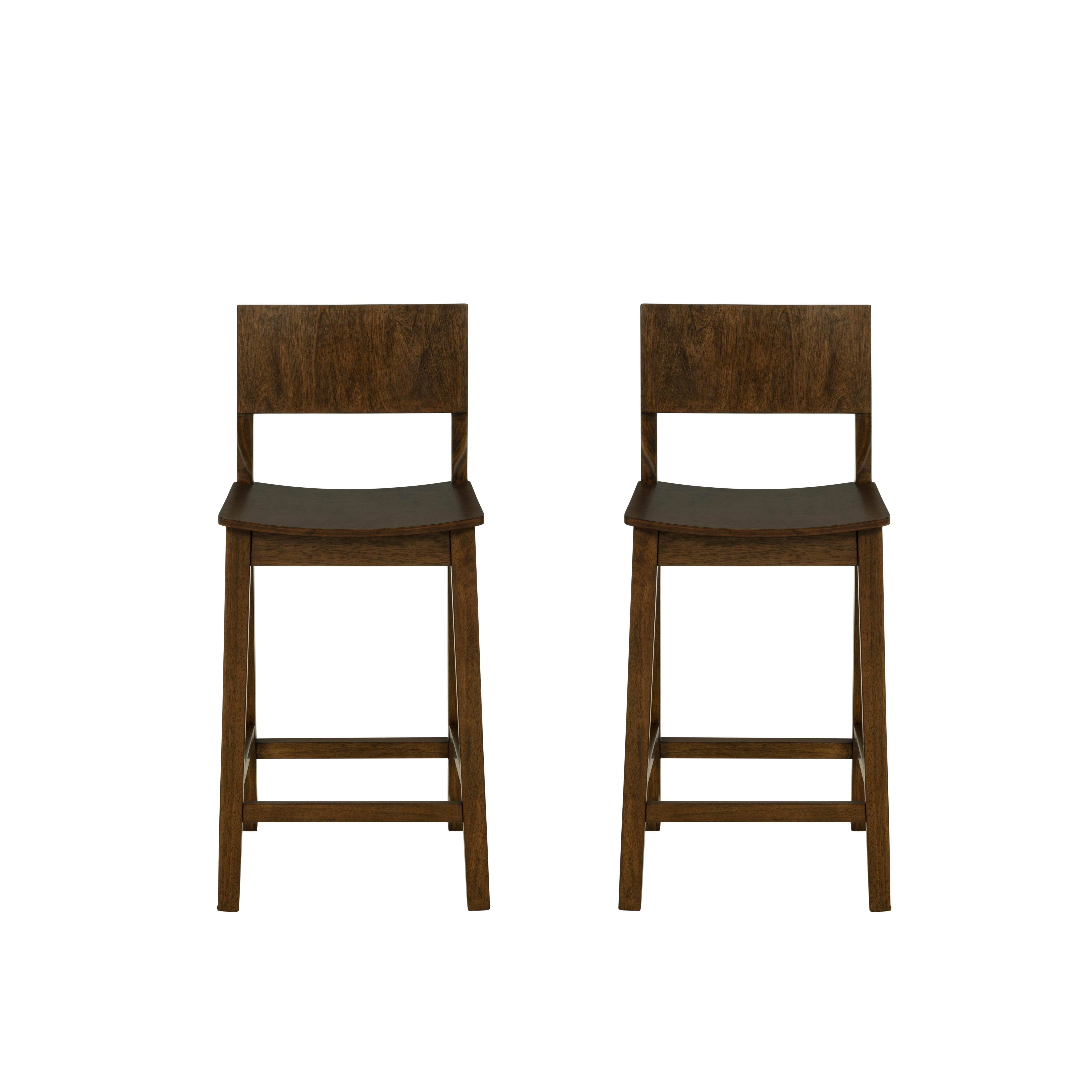 Linon Counter Height Bar Stool, Walnut, large