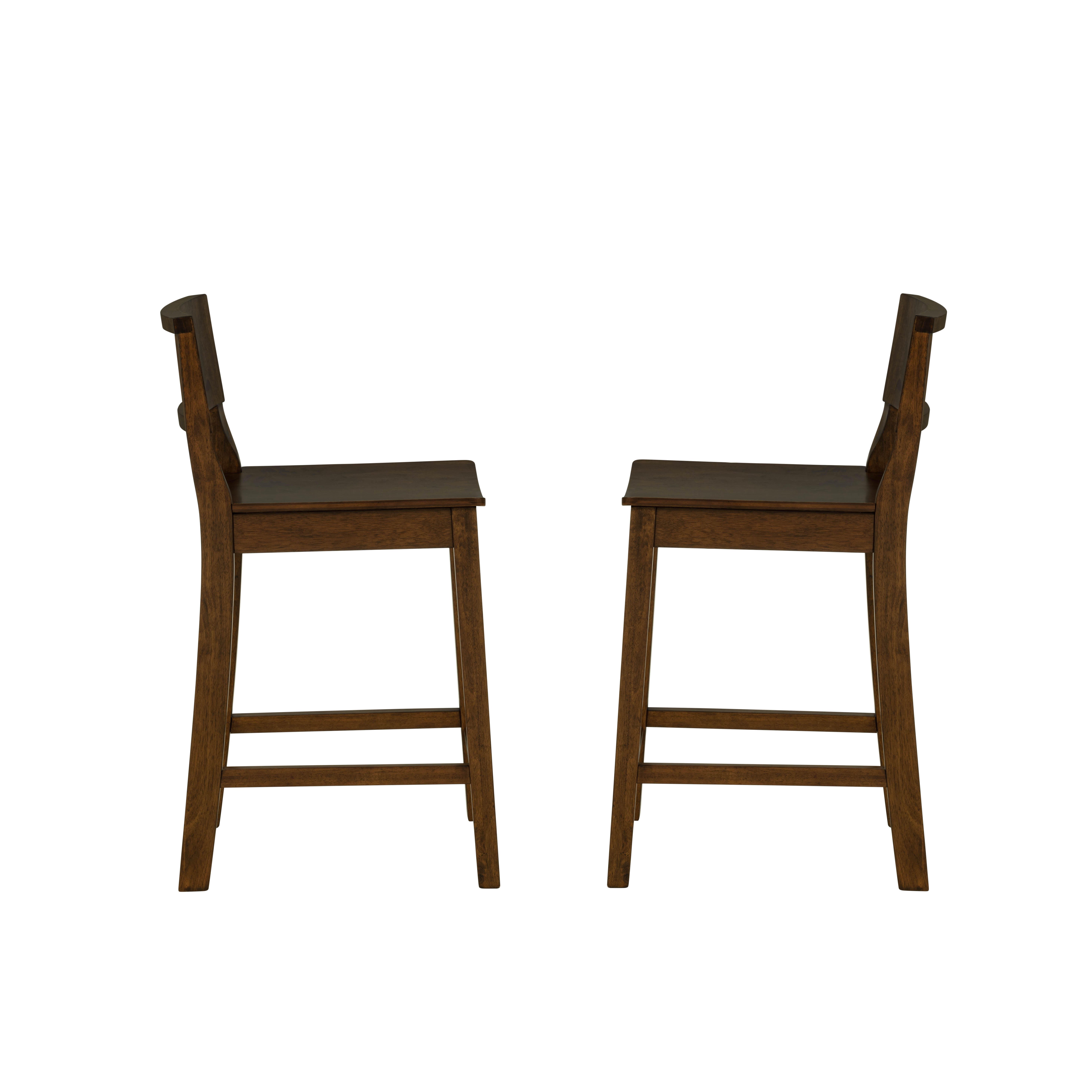 Linon Counter Height Bar Stool, Walnut, large