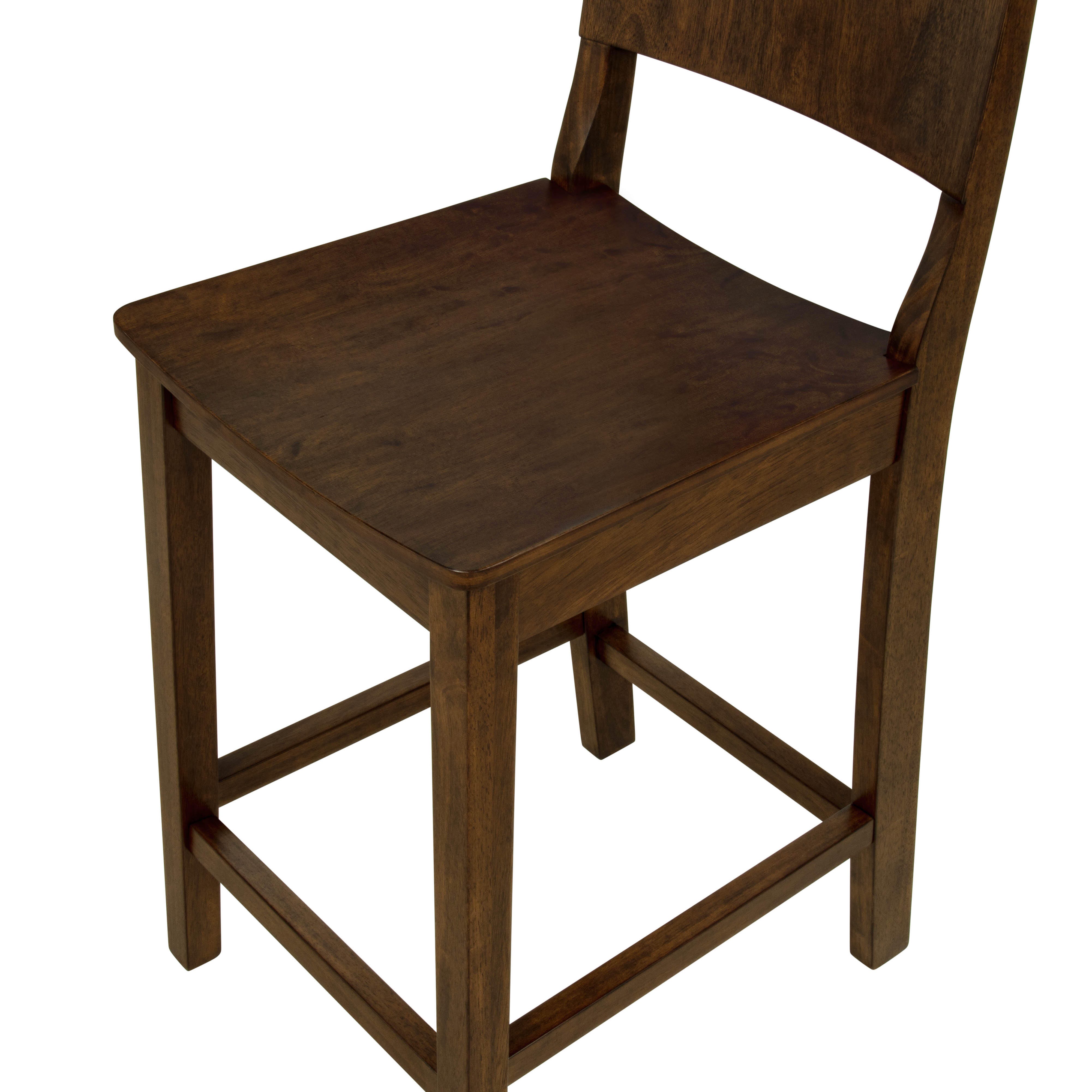 Linon Counter Height Bar Stool, Walnut, large