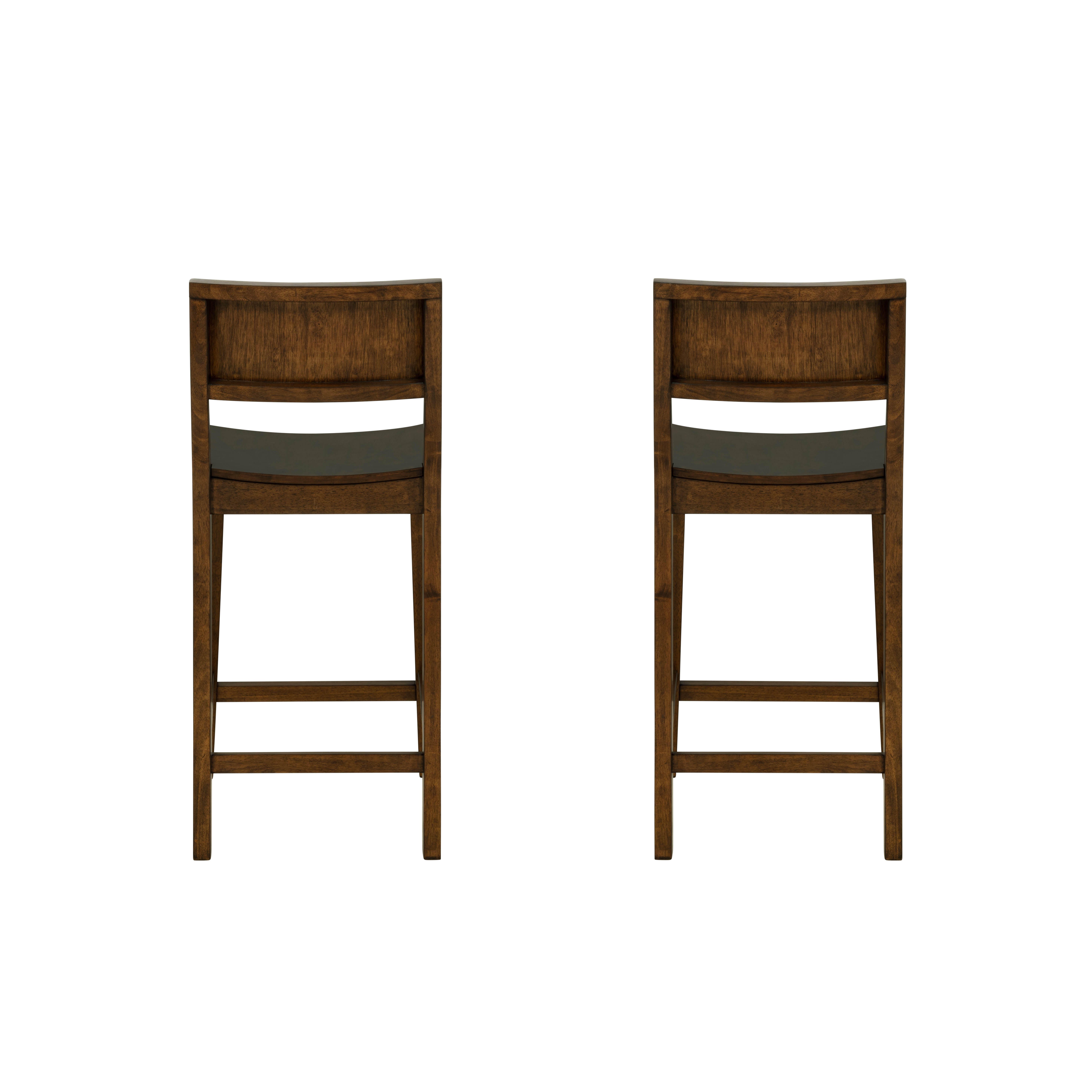 Linon Counter Height Bar Stool, Walnut, large