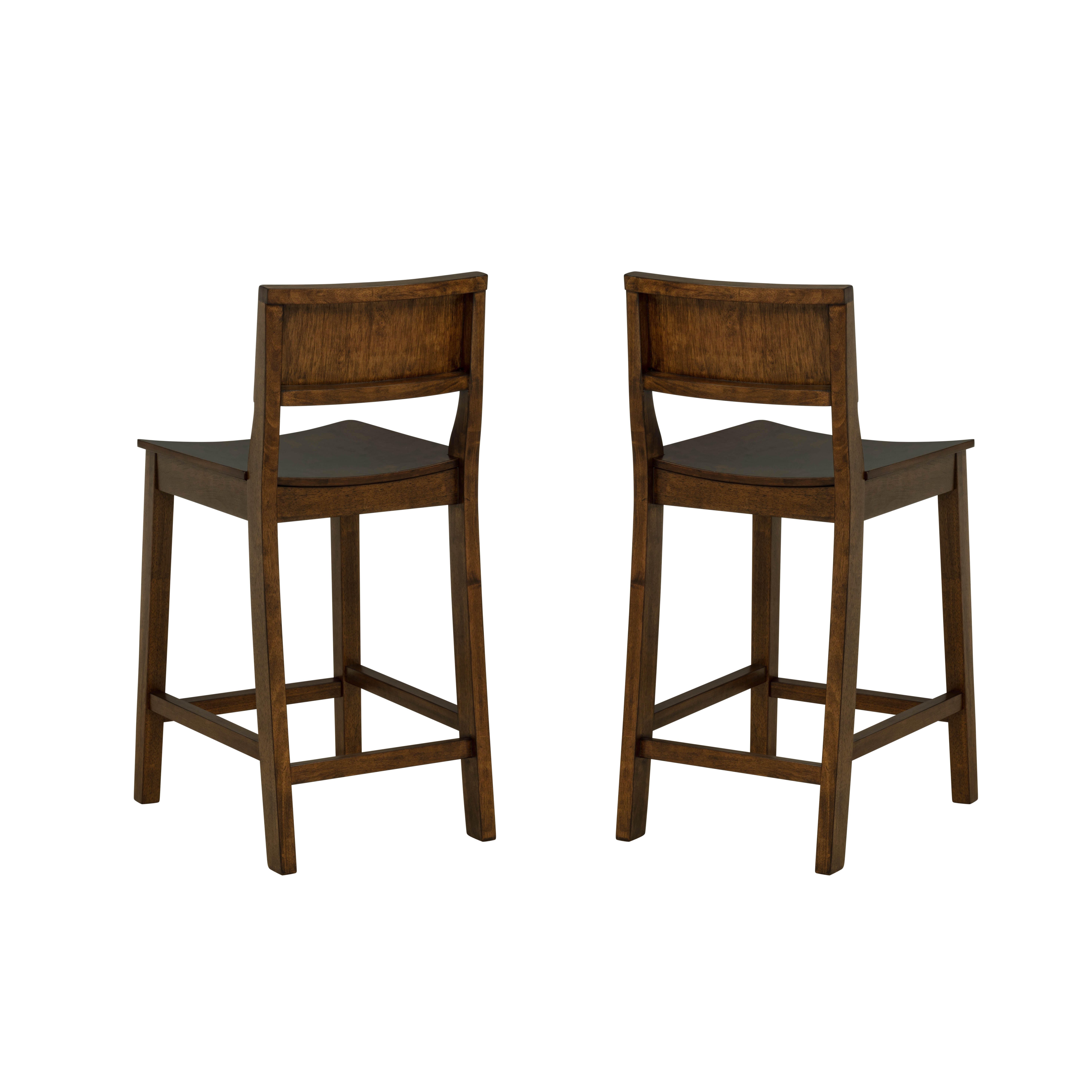 Linon Counter Height Bar Stool, Walnut, large