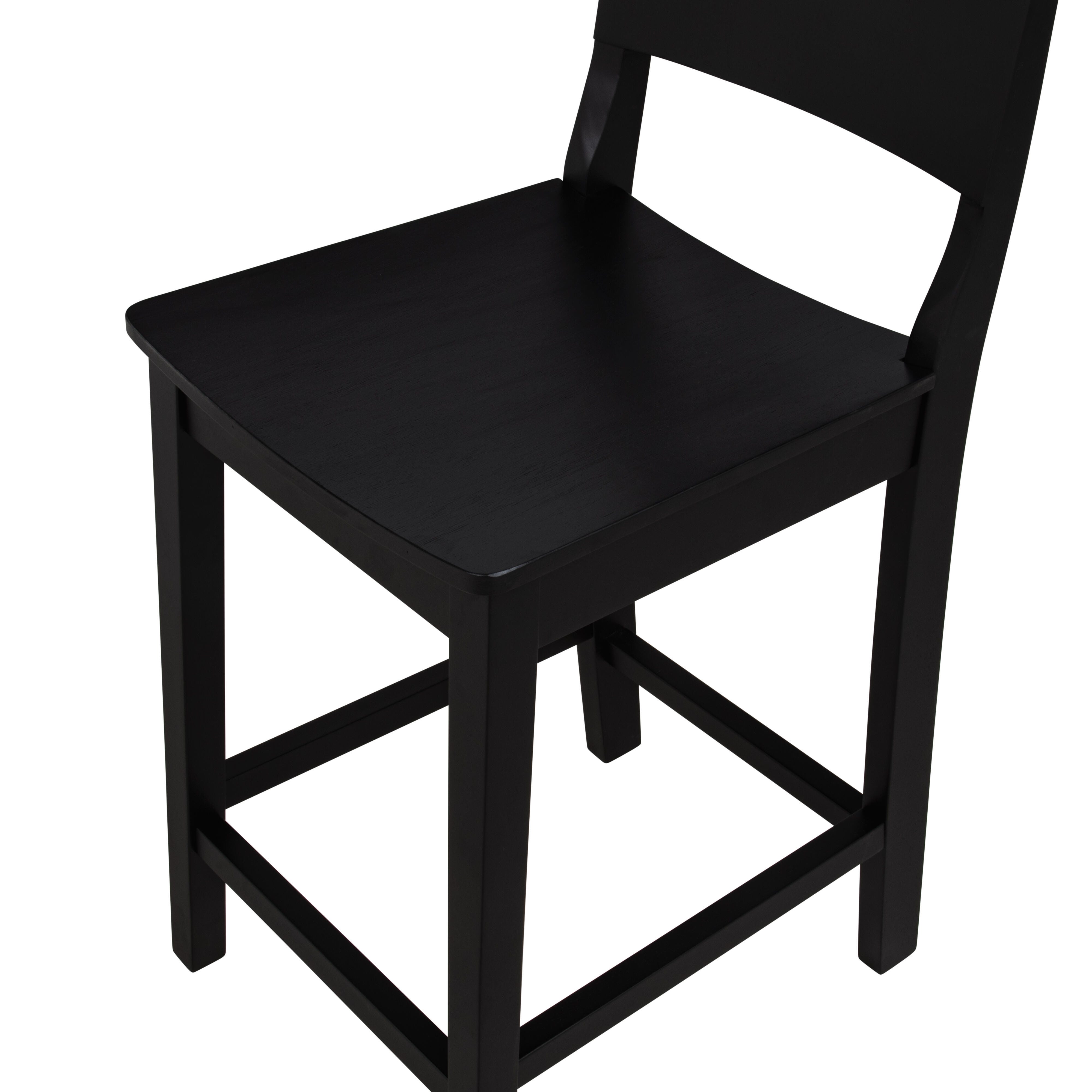 Linon Sera Counter Height Bar Stool (Set of 2), Black, large