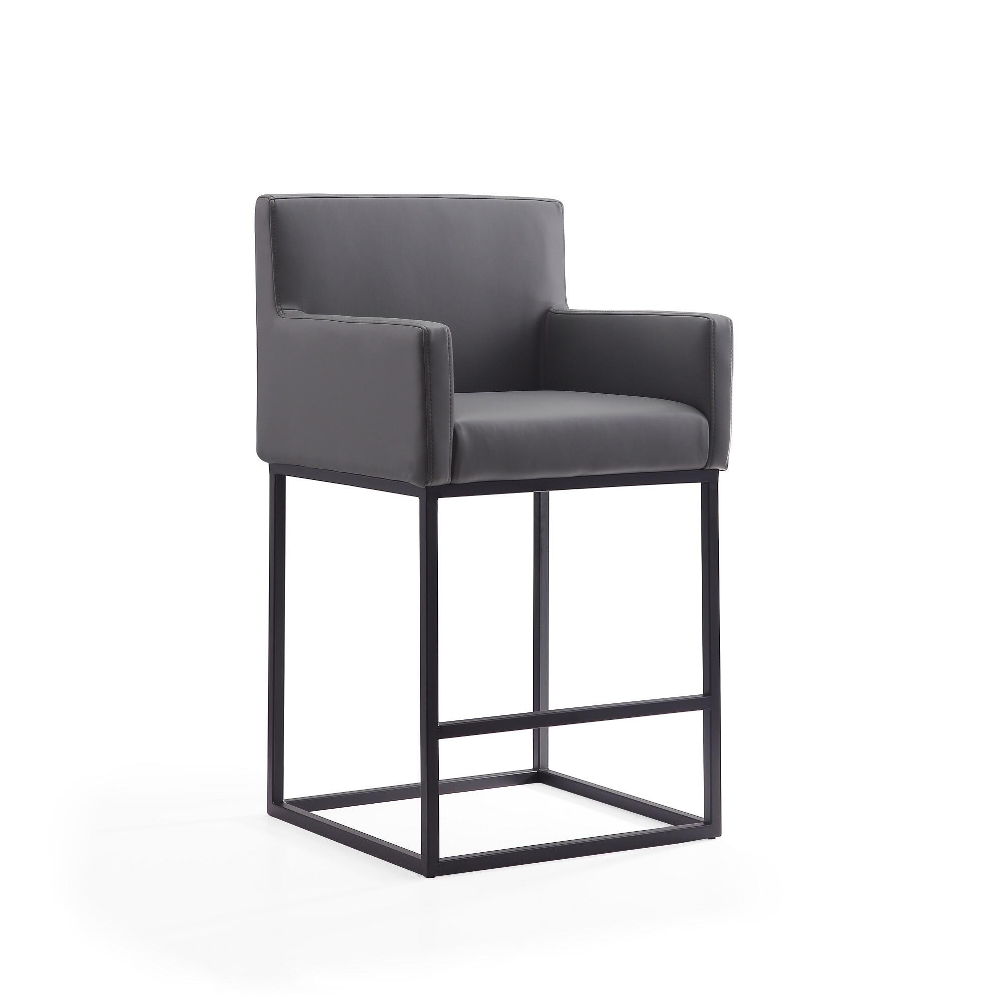 Manhattan Comfort Ambassador Counter Height Bar Stool, Gray, large