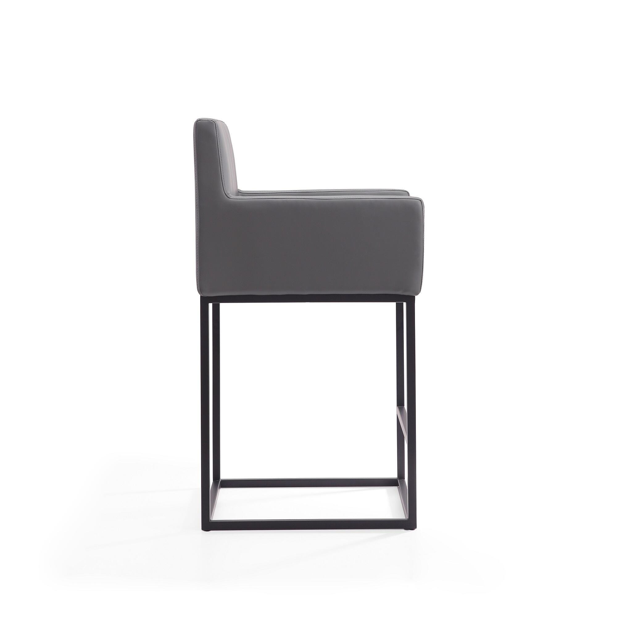 Manhattan Comfort Ambassador Counter Height Bar Stool, Gray, large