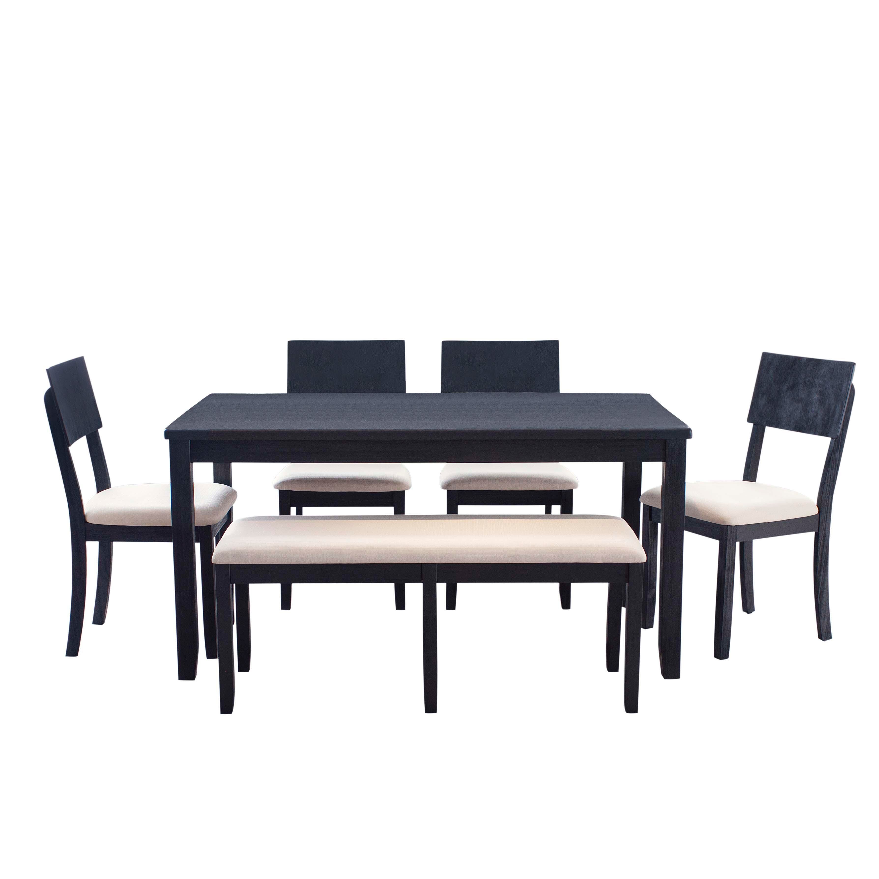 Linon Jocey Six Piece Dining Set, Black, large