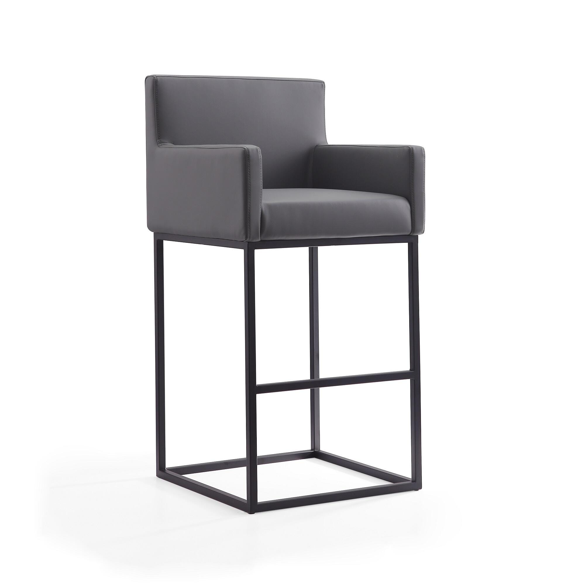 Manhattan Comfort Ambassador Bar Height Bar Stool, Gray, large