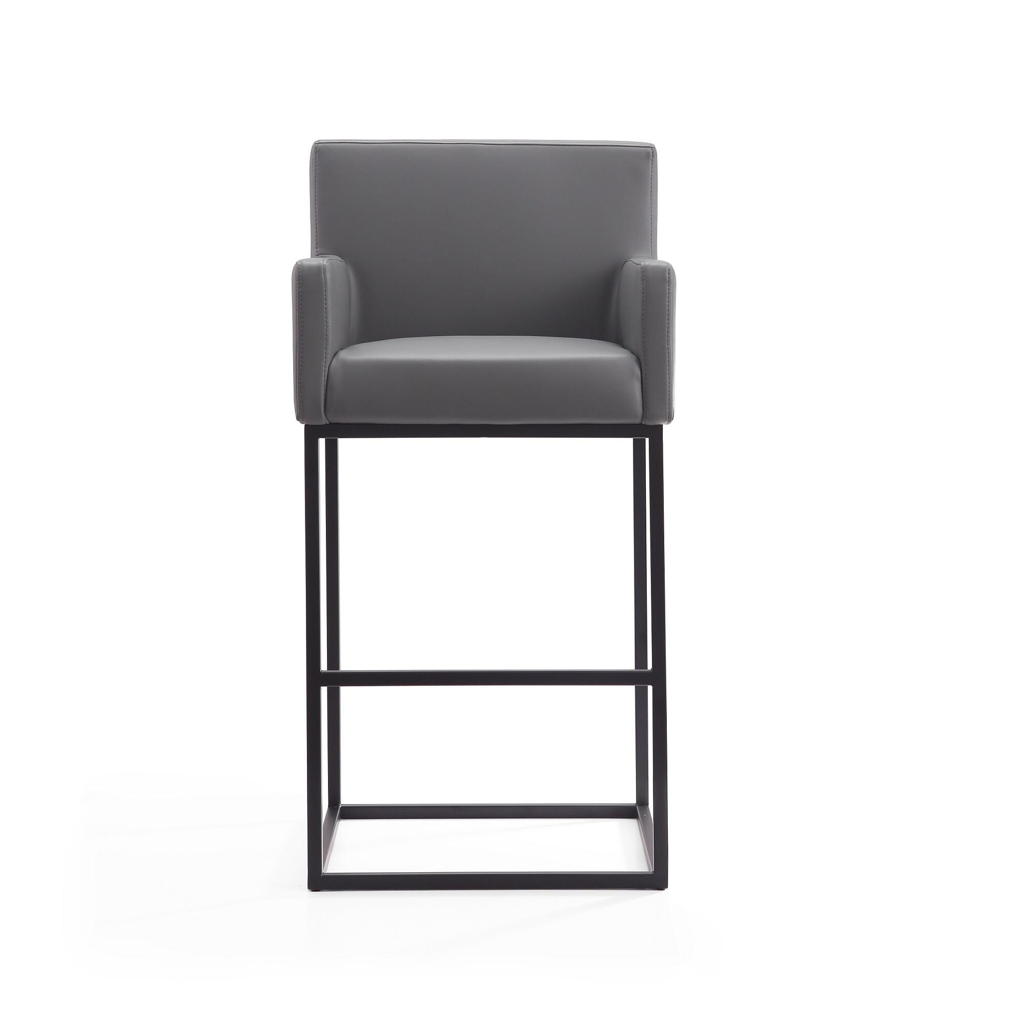 Manhattan Comfort Ambassador Bar Height Bar Stool, Gray, large