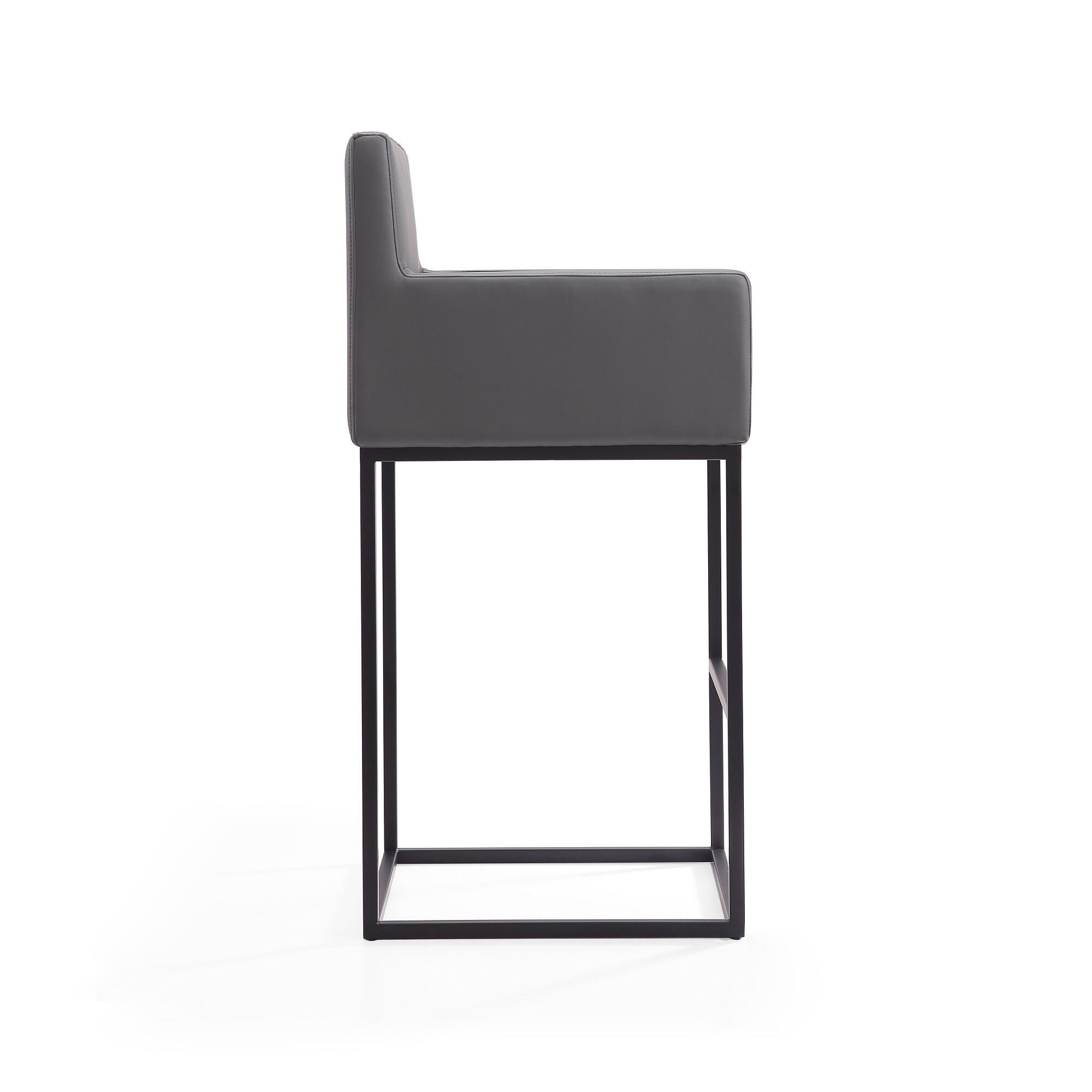 Manhattan Comfort Ambassador Bar Height Bar Stool, Gray, large