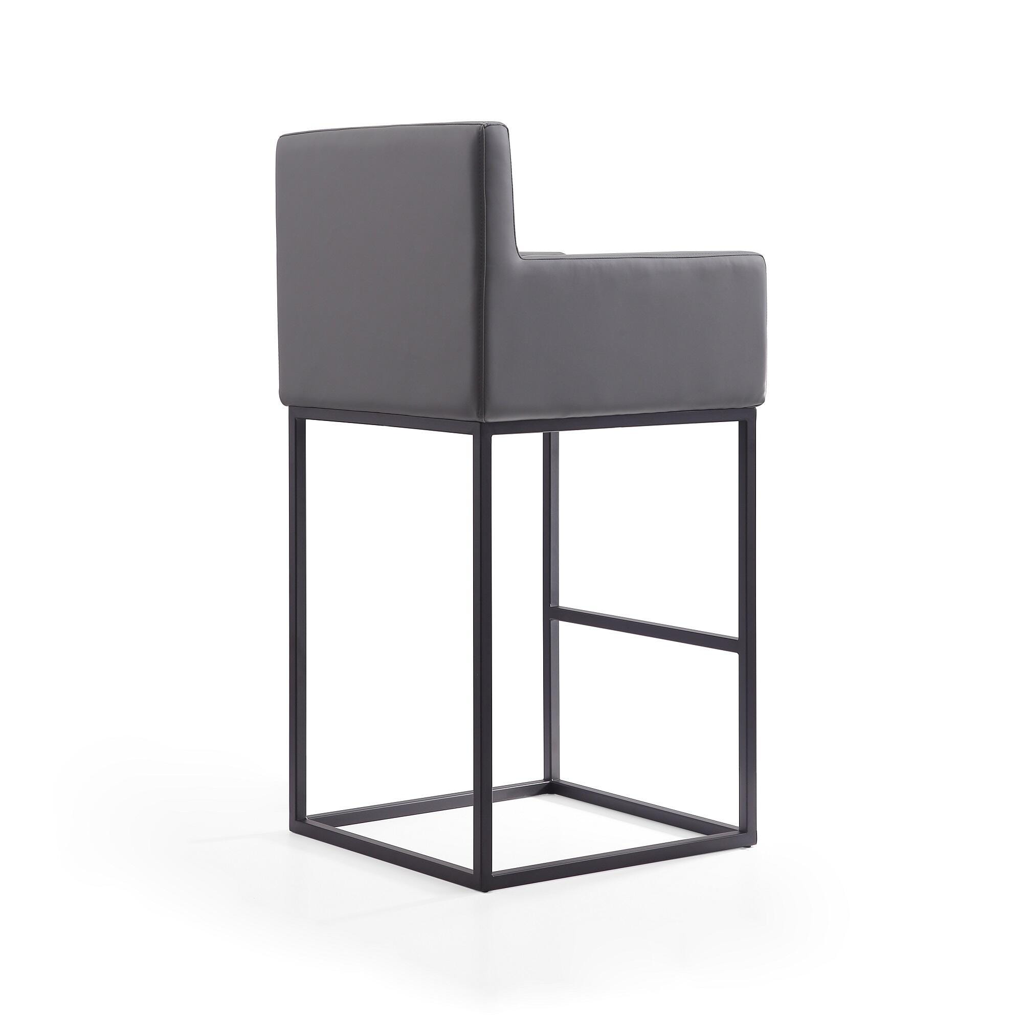 Manhattan Comfort Ambassador Bar Height Bar Stool, Gray, large