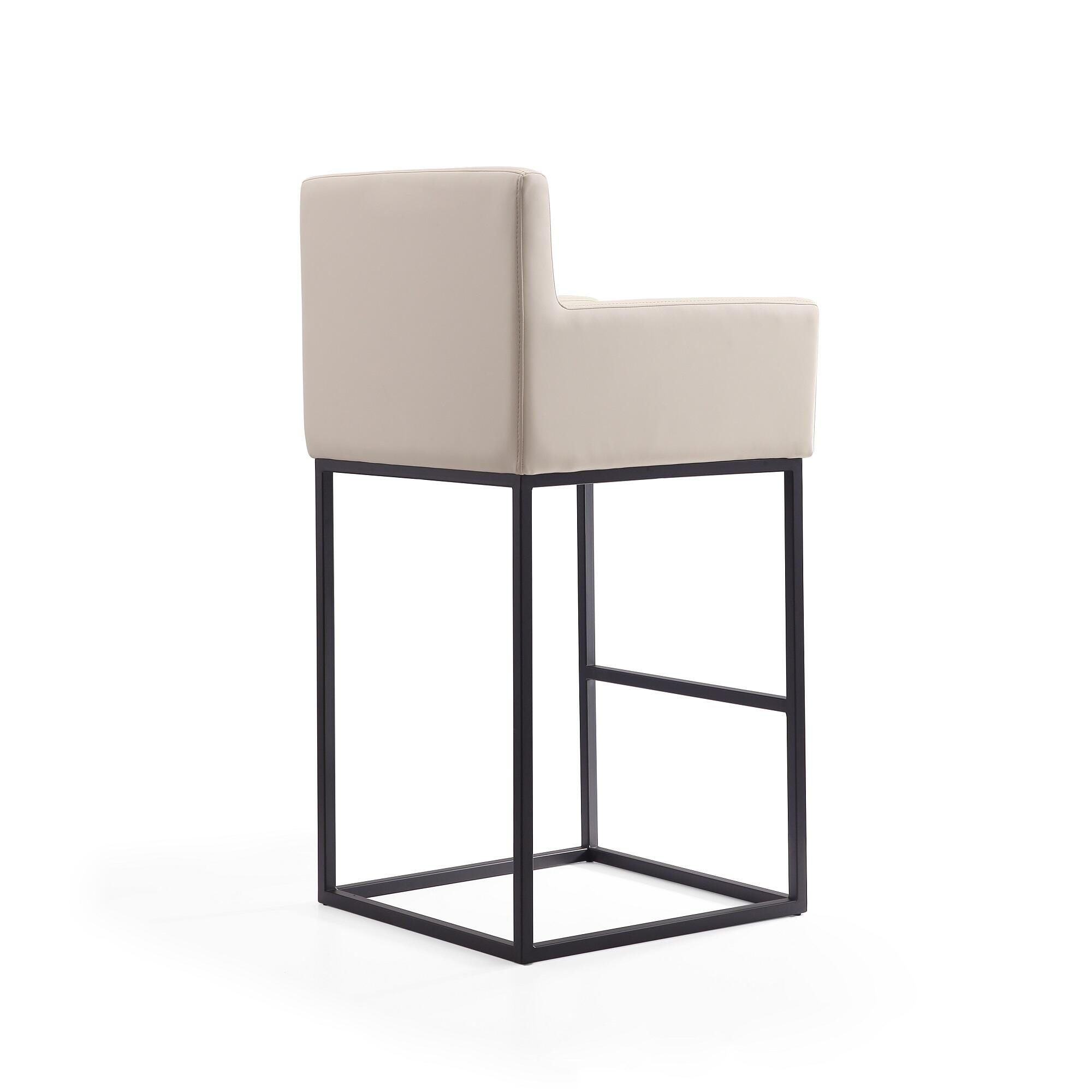 Manhattan Comfort Ambassador Bar Height Bar Stool, Cream, large