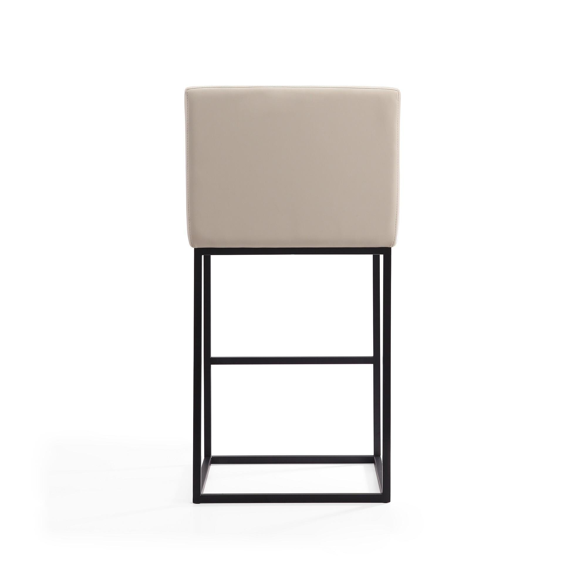 Manhattan Comfort Ambassador Bar Height Bar Stool, Cream, large