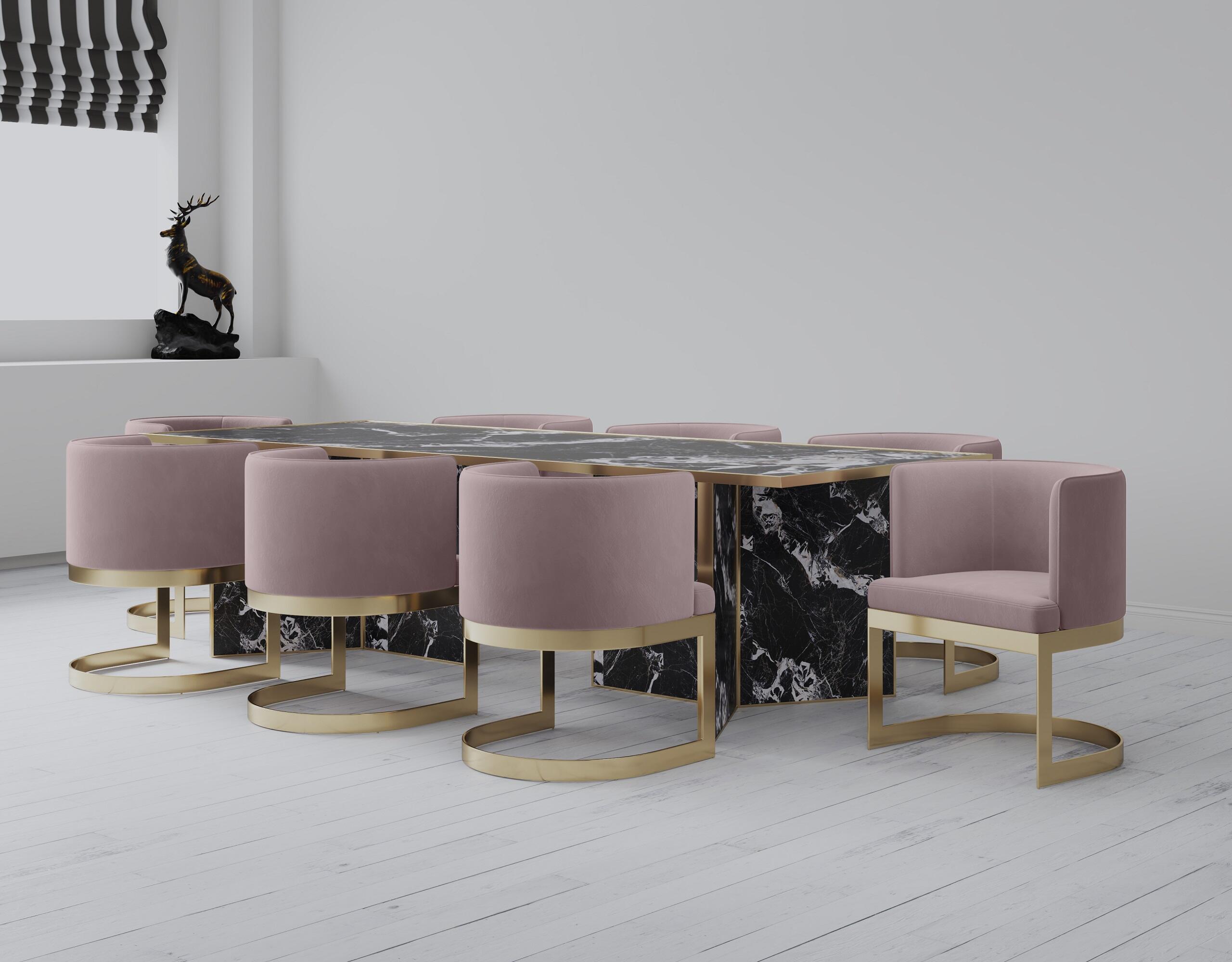 Manhattan Comfort Aura Dining Chair, Blush, rollover