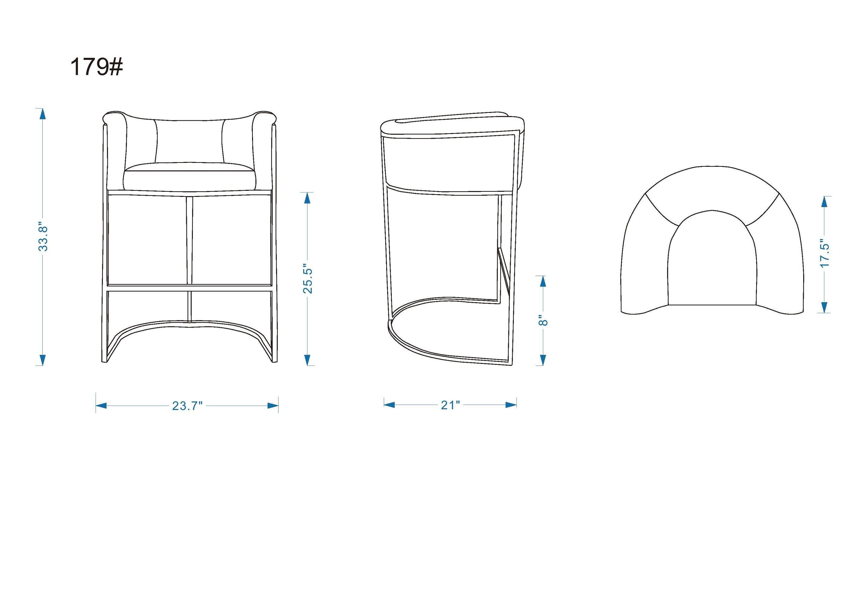 Manhattan Comfort Cosmopolitan Counter Height Bar Stool, Camel, large