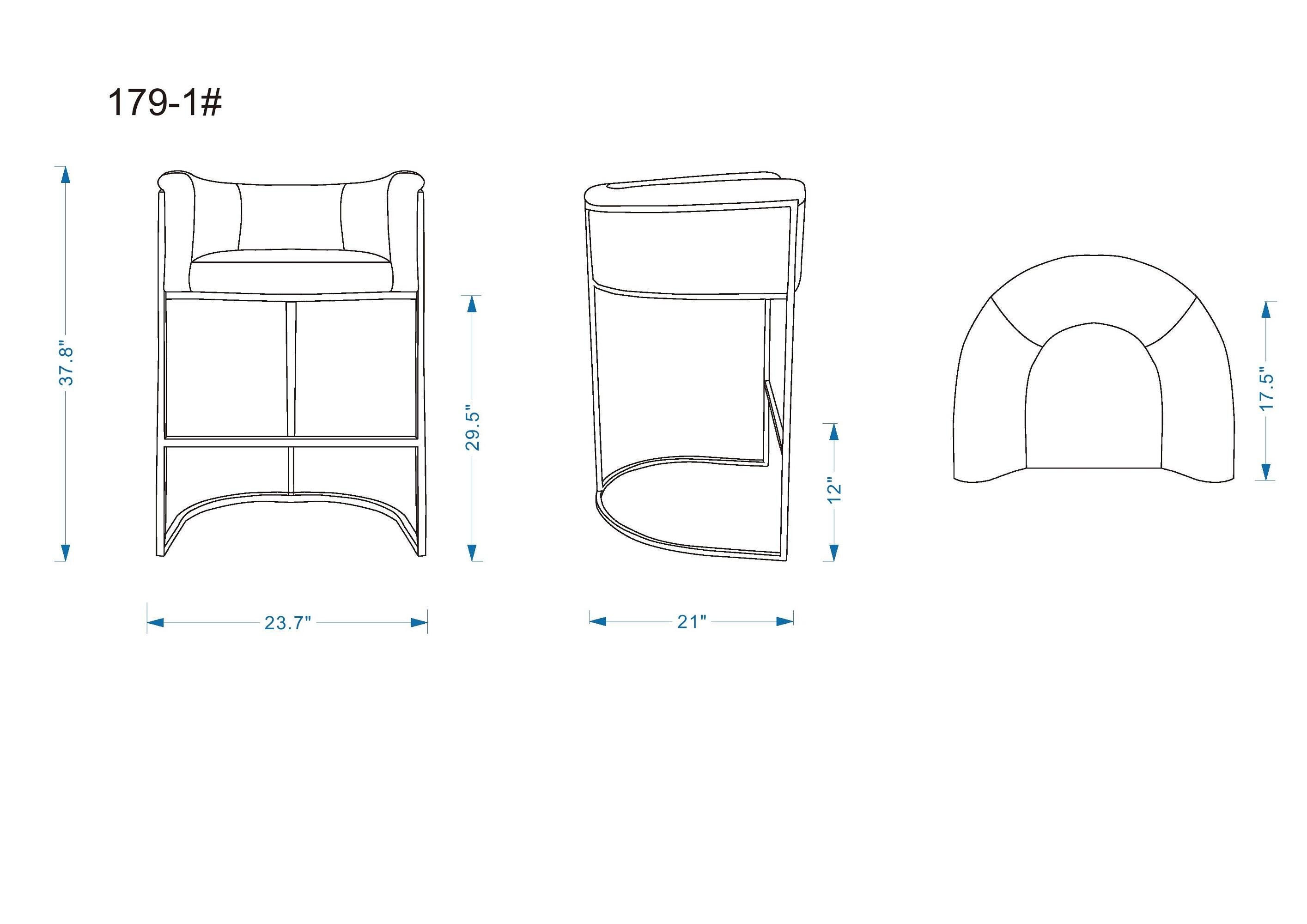 Manhattan Comfort Cosmopolitan Bar Height Bar Stool, Graphite, large
