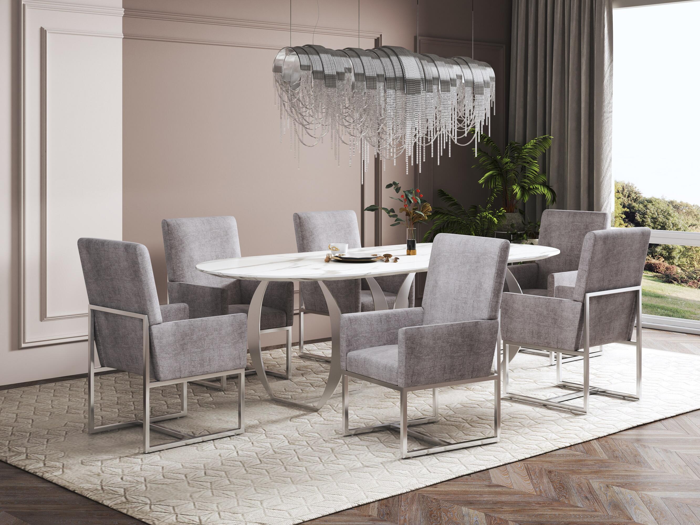 Manhattan Comfort Element Dining Chair, Steel, large