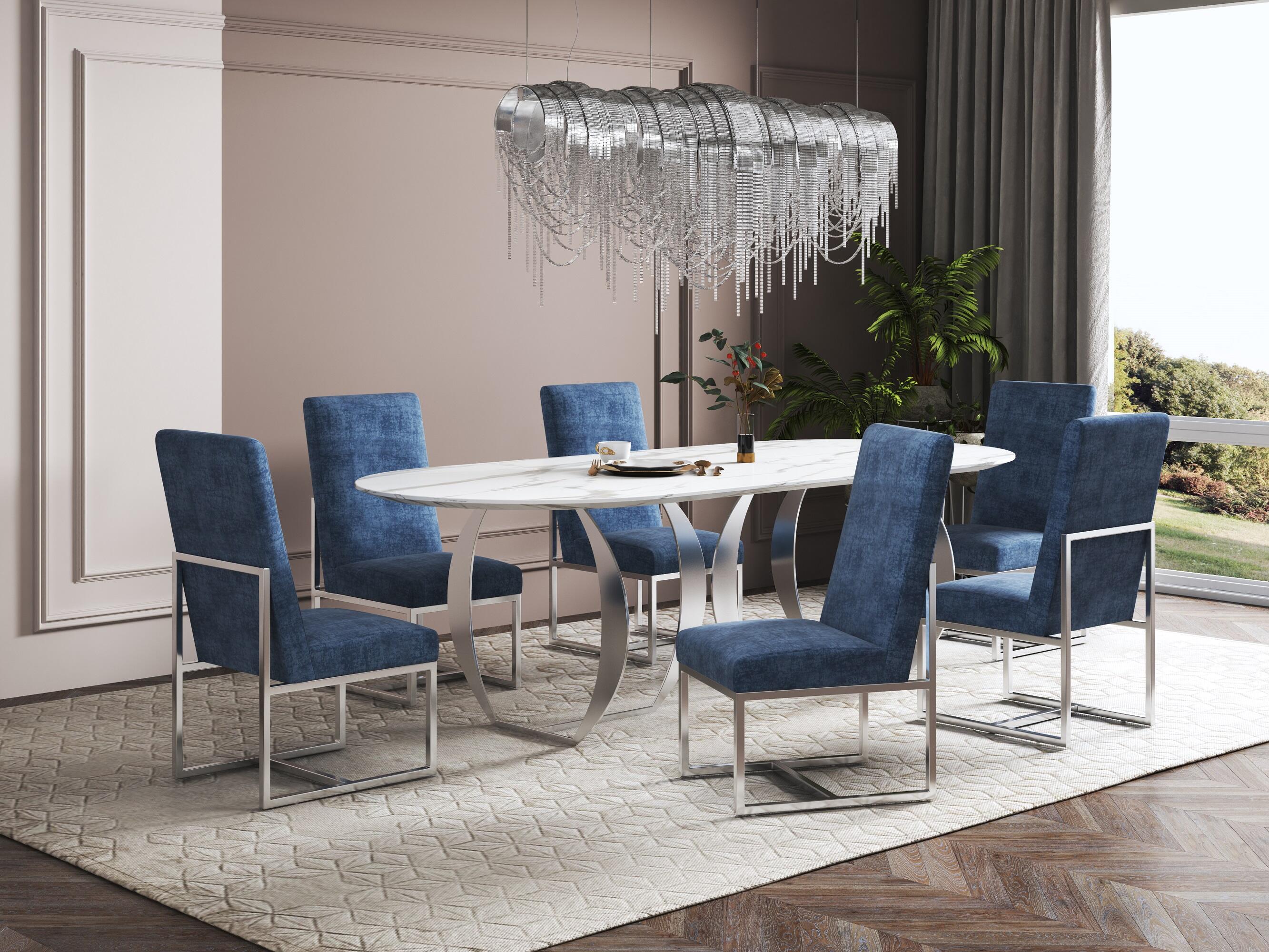 Manhattan Comfort Element Dining Chair, Blue, rollover