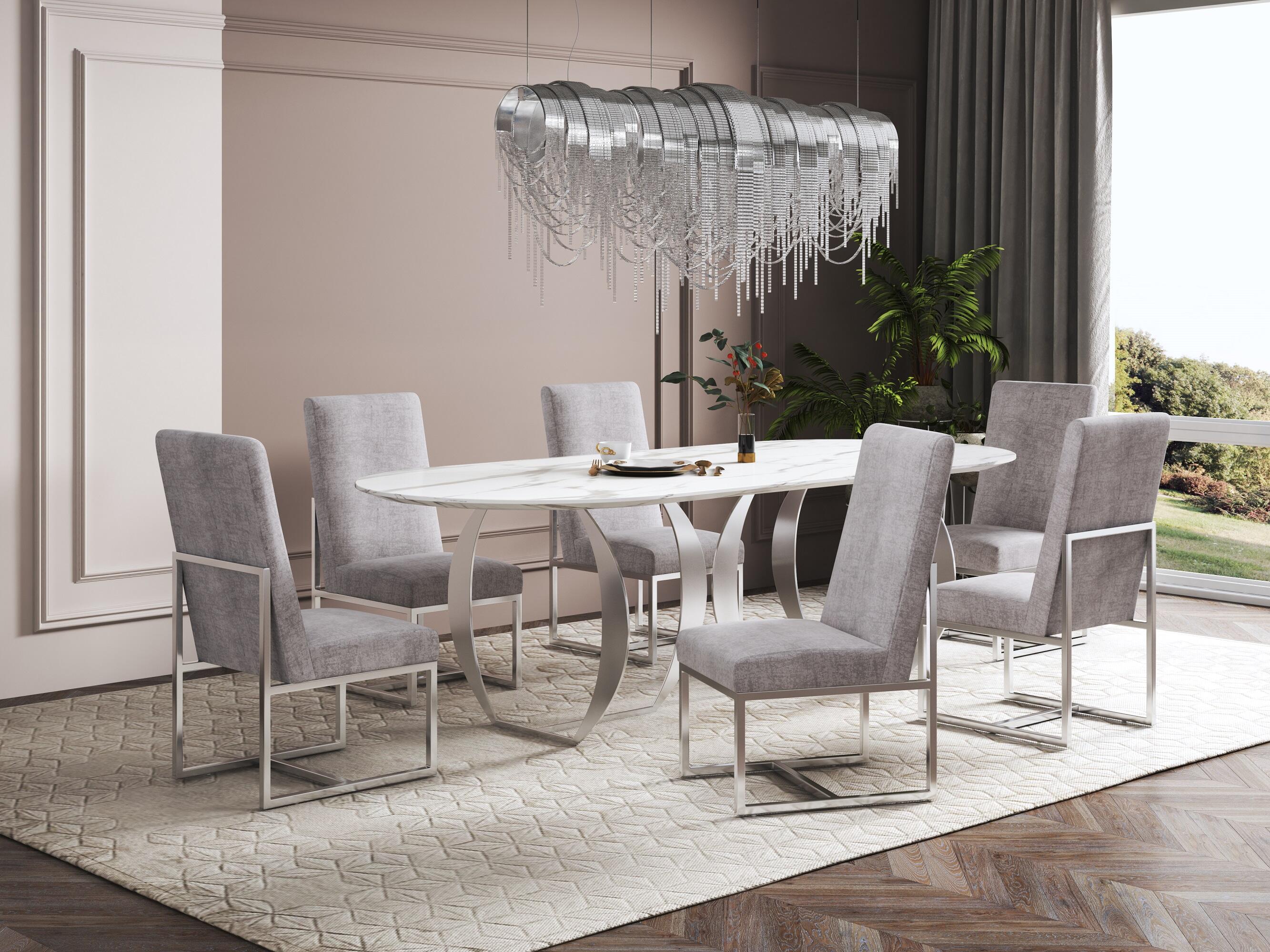 Manhattan Comfort Element Dining Chair, Steel, large