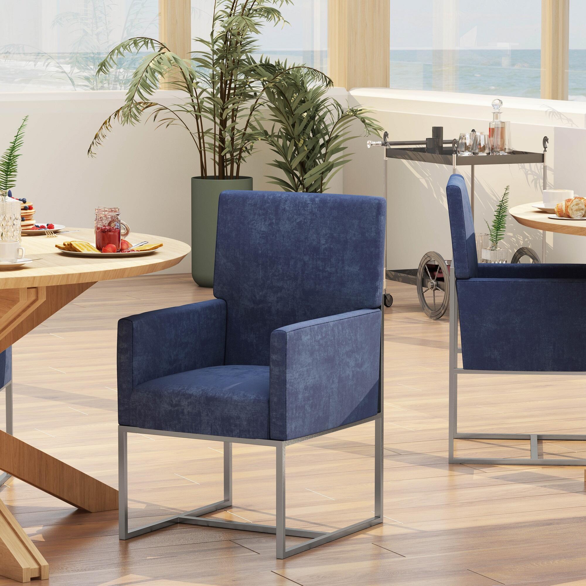 Manhattan Comfort Element Dining Chair, Blue, rollover