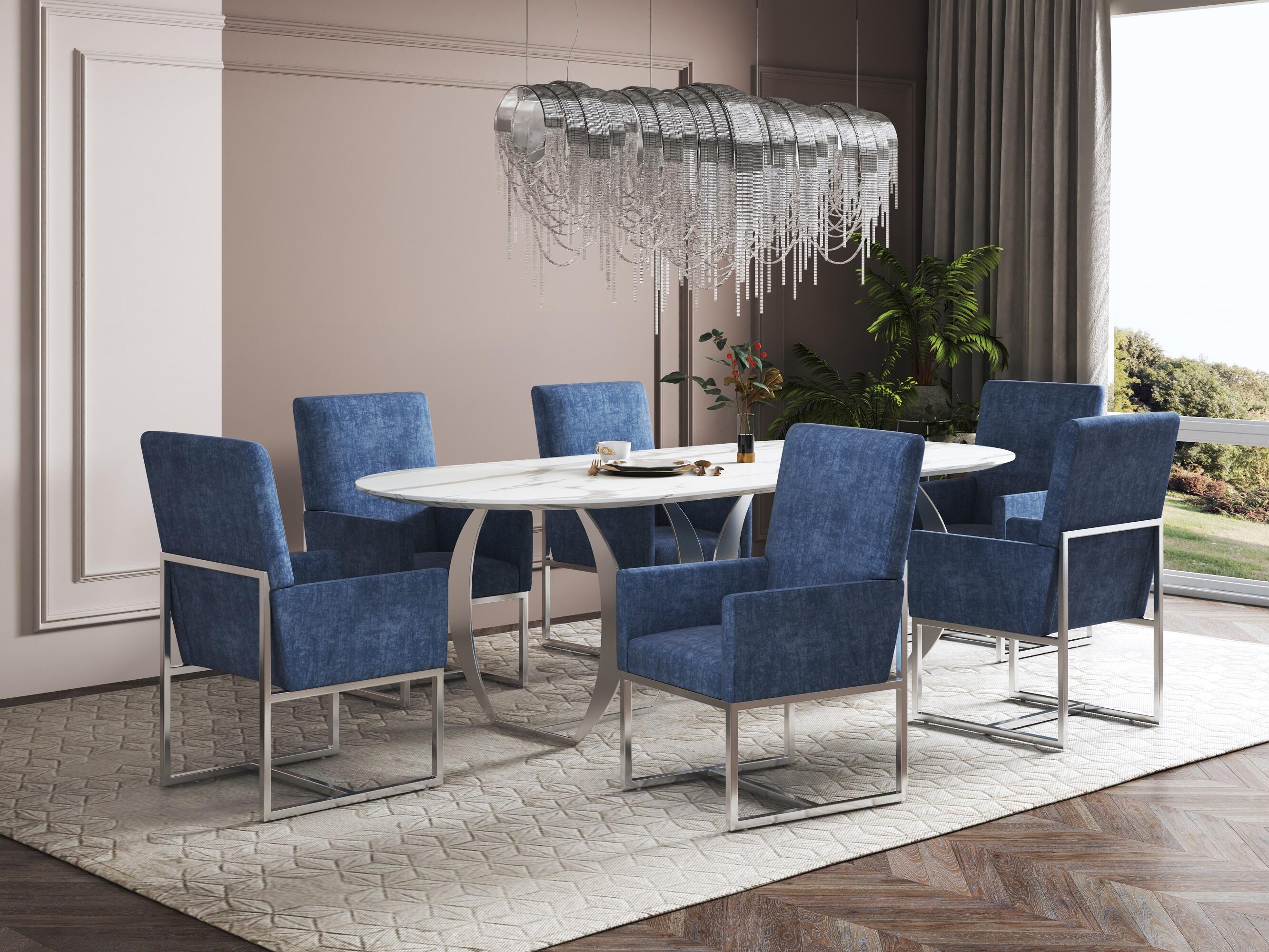 Manhattan Comfort Element Dining Chair, Blue, large