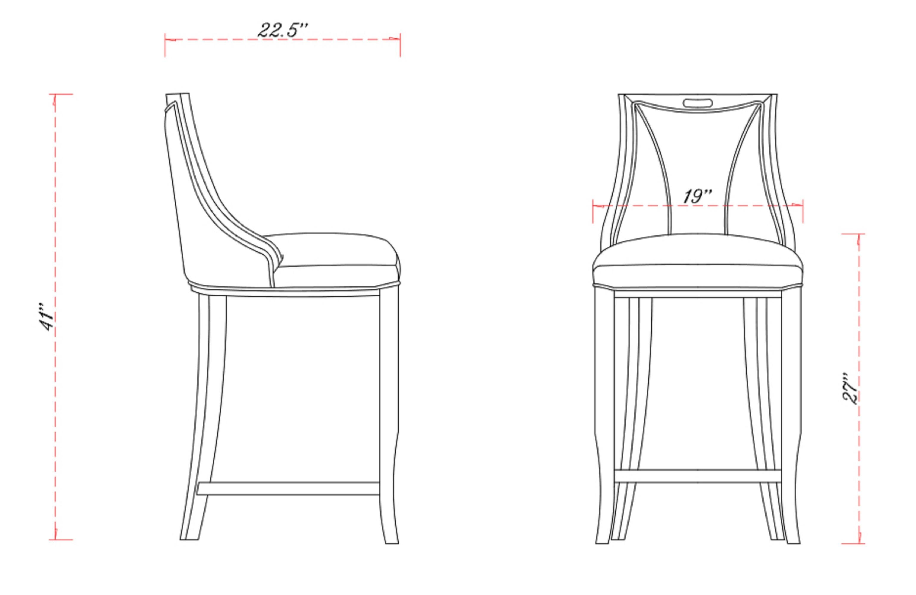 Manhattan Comfort Emperor Bar Height Bar Stool, Pearl White, large