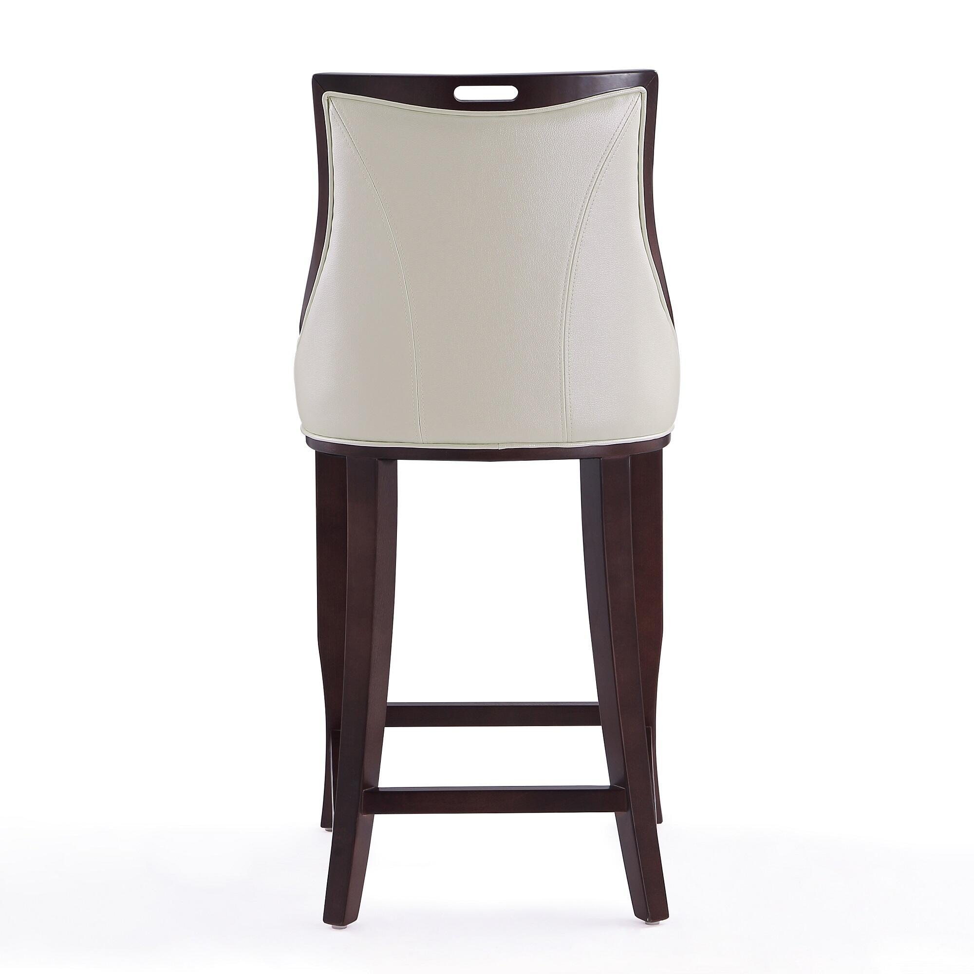 Manhattan Comfort Emperor Bar Height Bar Stool, Pearl White, large
