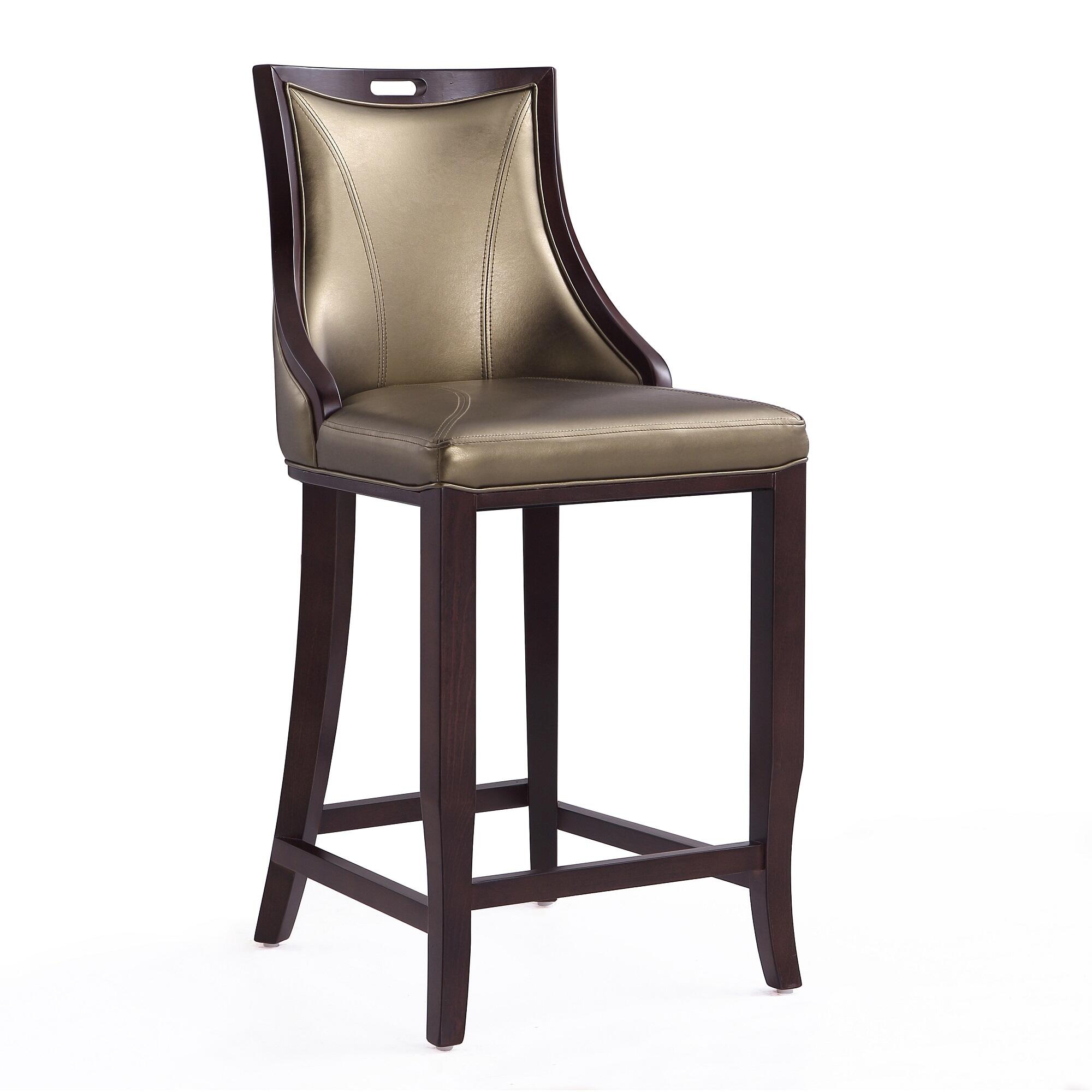 Manhattan Comfort Emperor Bar Height Bar Stool, Bronze, large