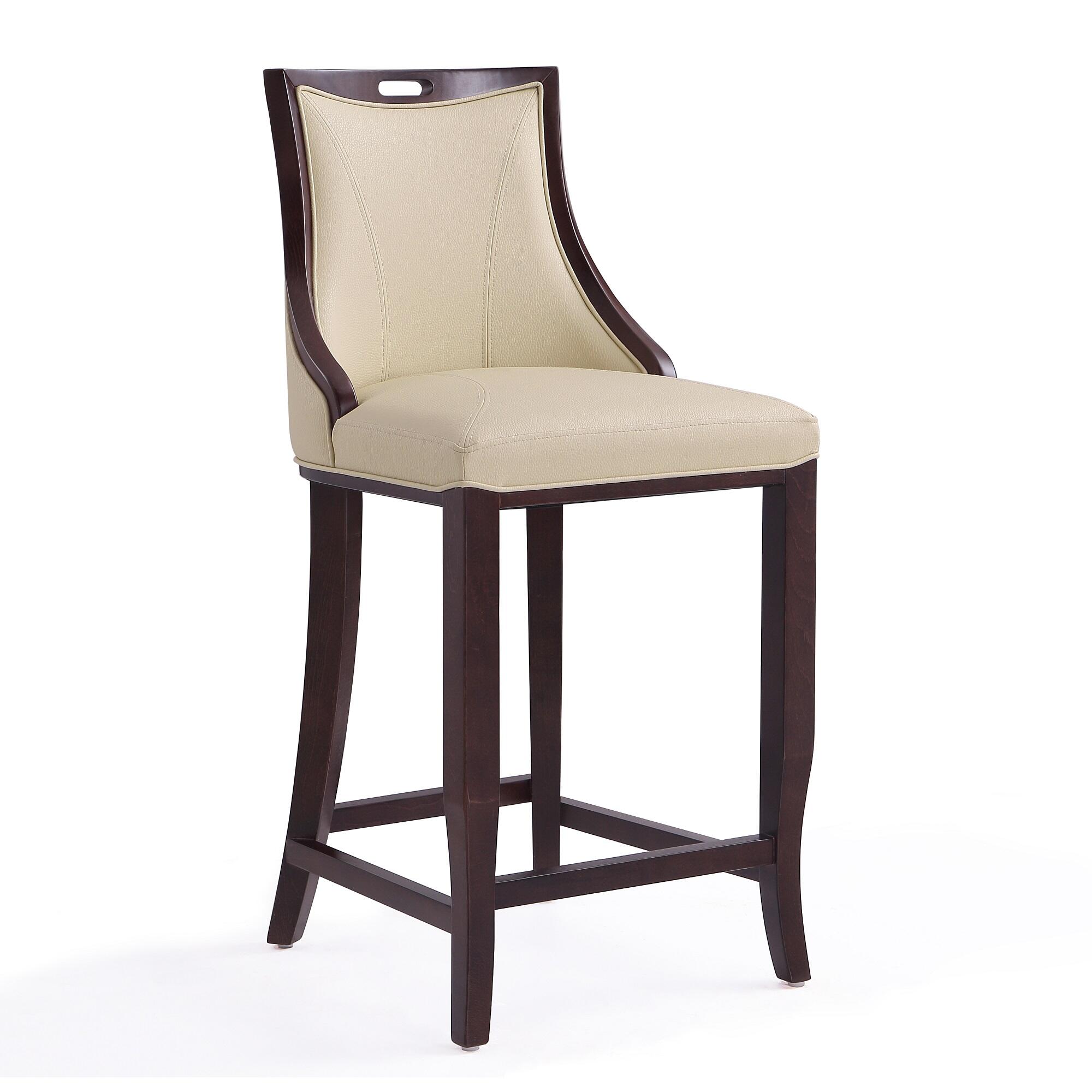 Manhattan Comfort Emperor Bar Height Bar Stool, Cream, large