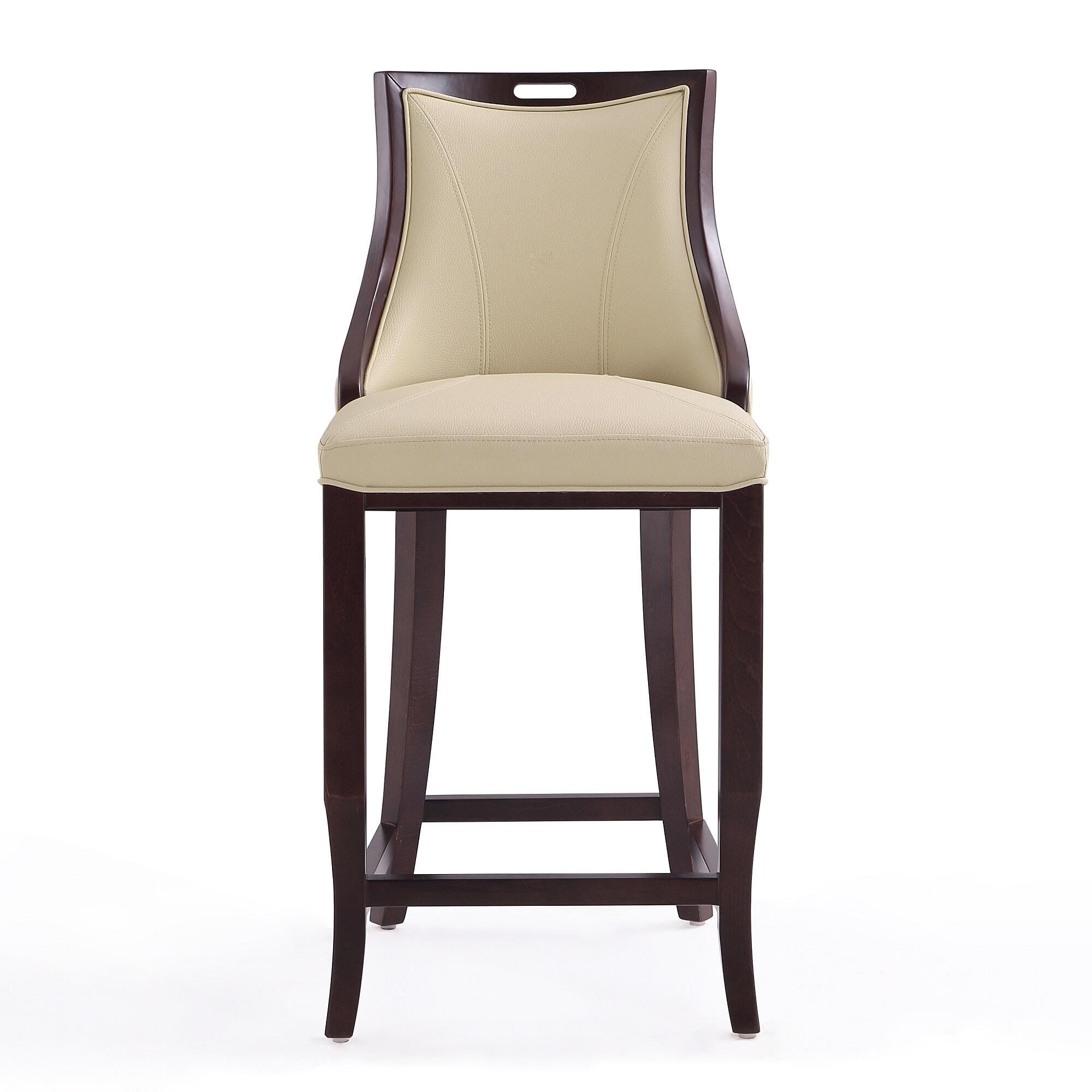 Manhattan Comfort Emperor Bar Height Bar Stool, Cream, large