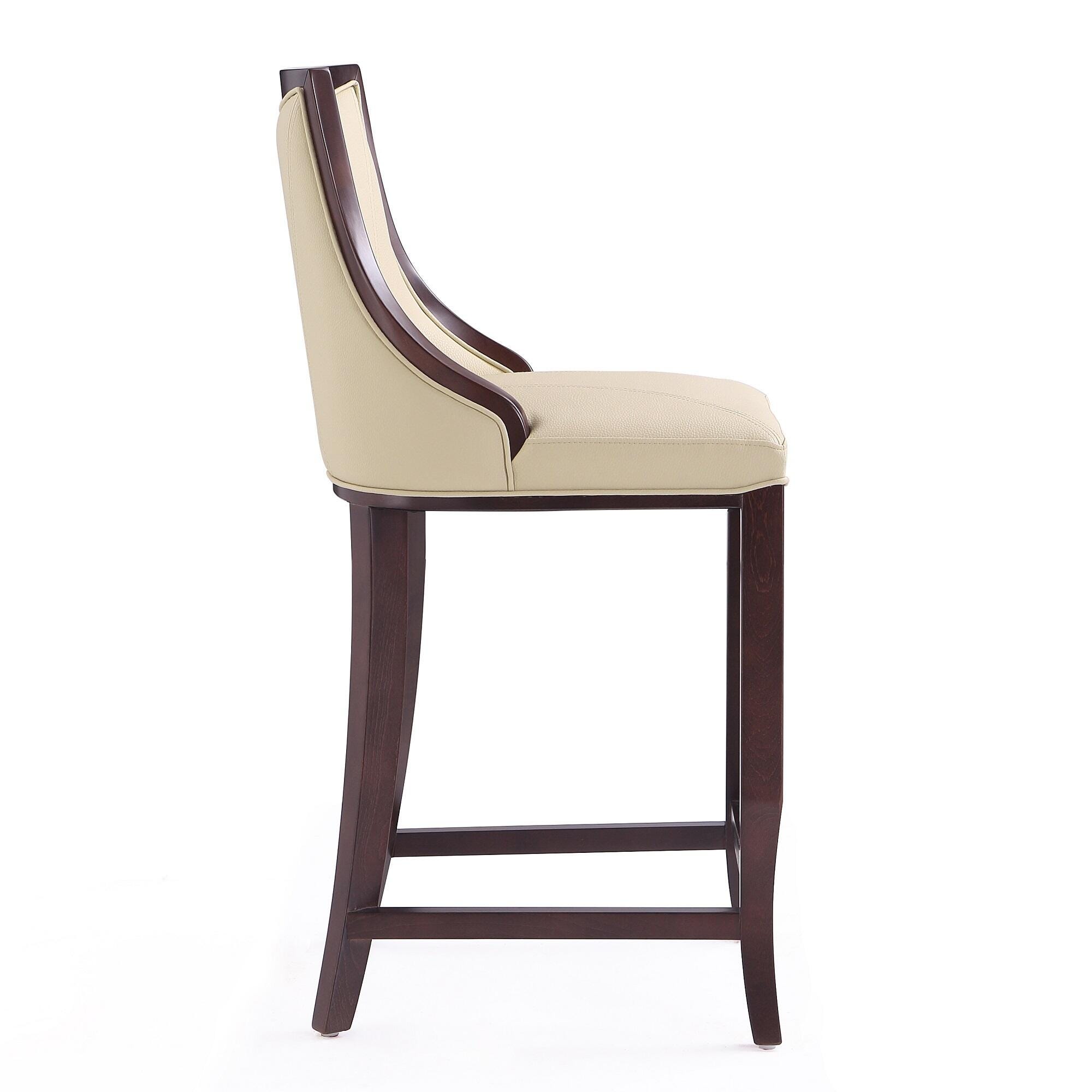 Manhattan Comfort Emperor Bar Height Bar Stool, Cream, large