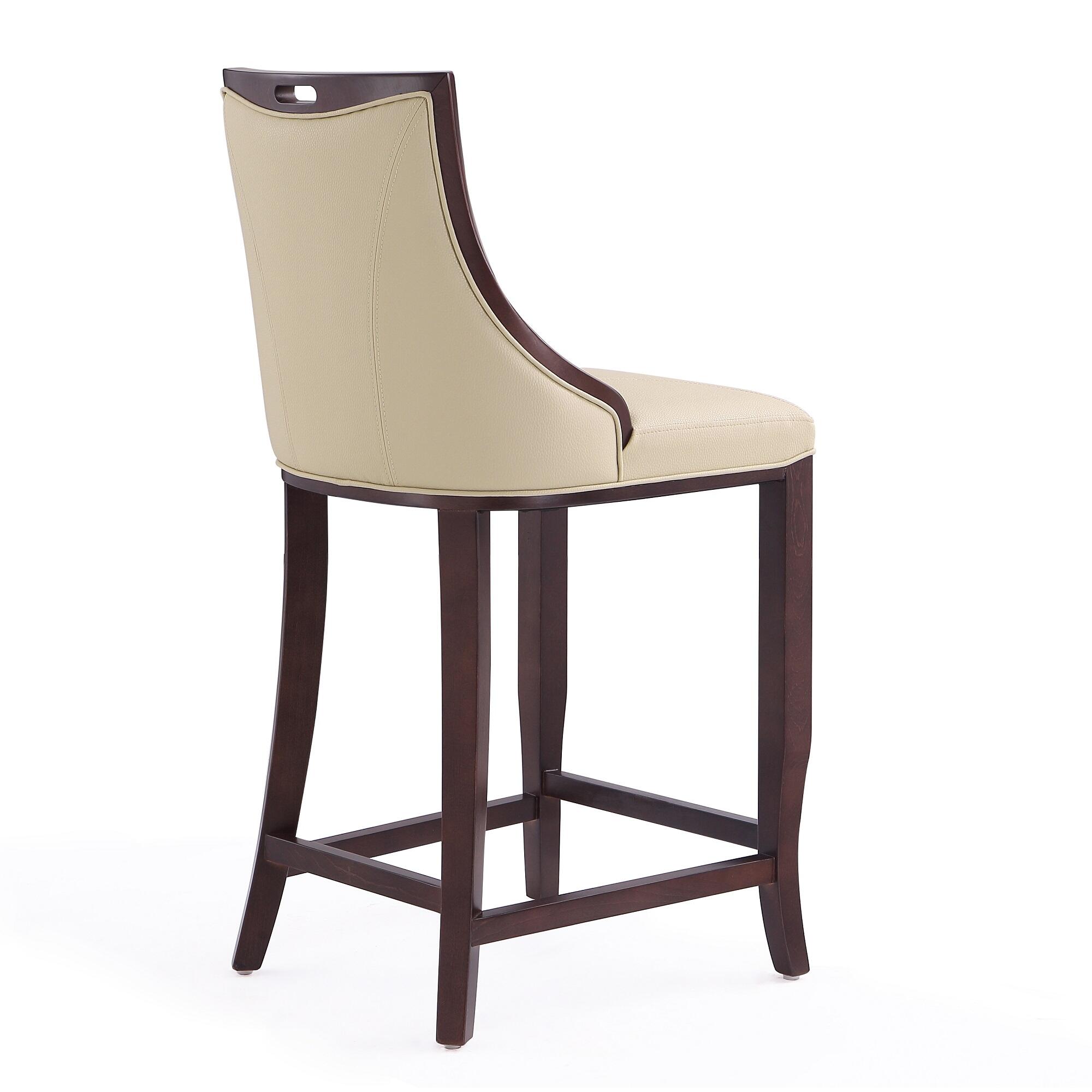 Manhattan Comfort Emperor Bar Height Bar Stool, Cream, large