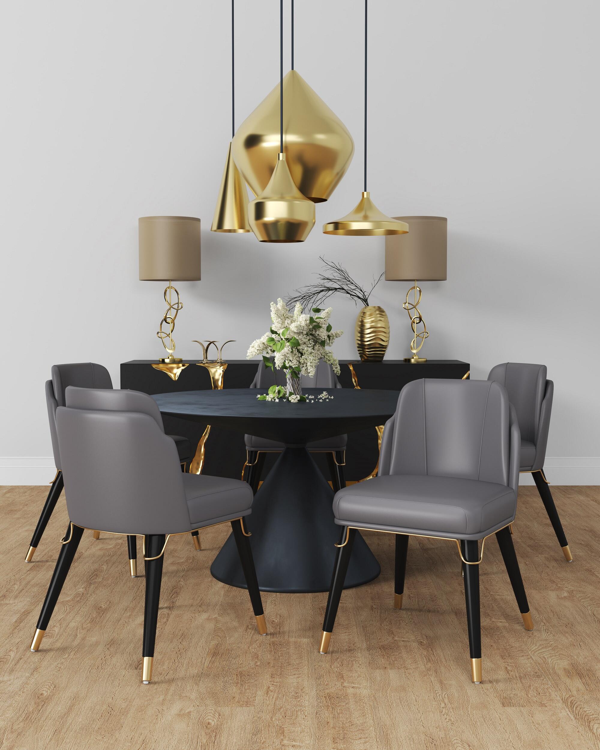 Manhattan Comfort Estelle Dining Chair, Graphite, rollover