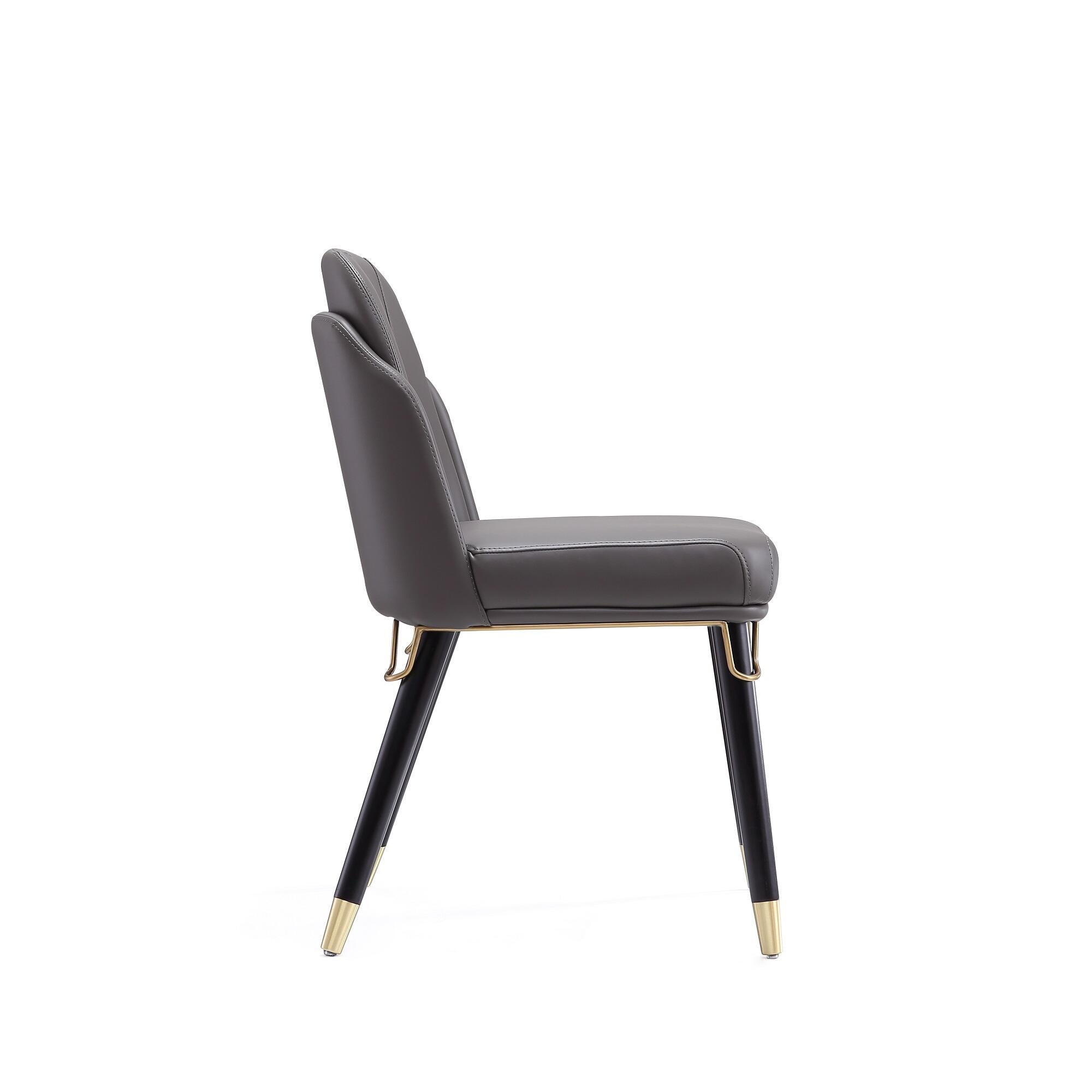 Manhattan Comfort Estelle Dining Chair, Graphite, large