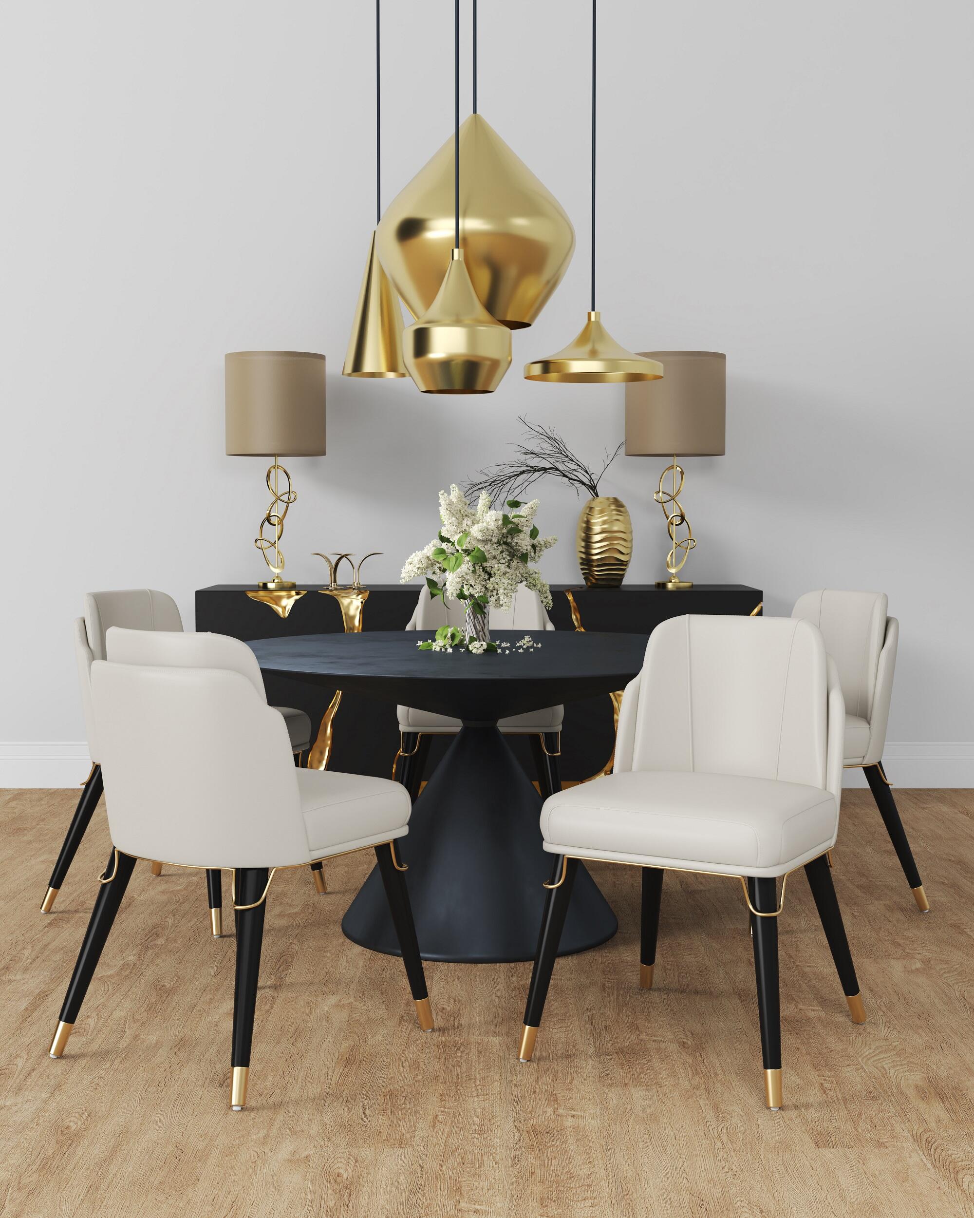 Manhattan Comfort Estelle Dining Chair, Cream, rollover