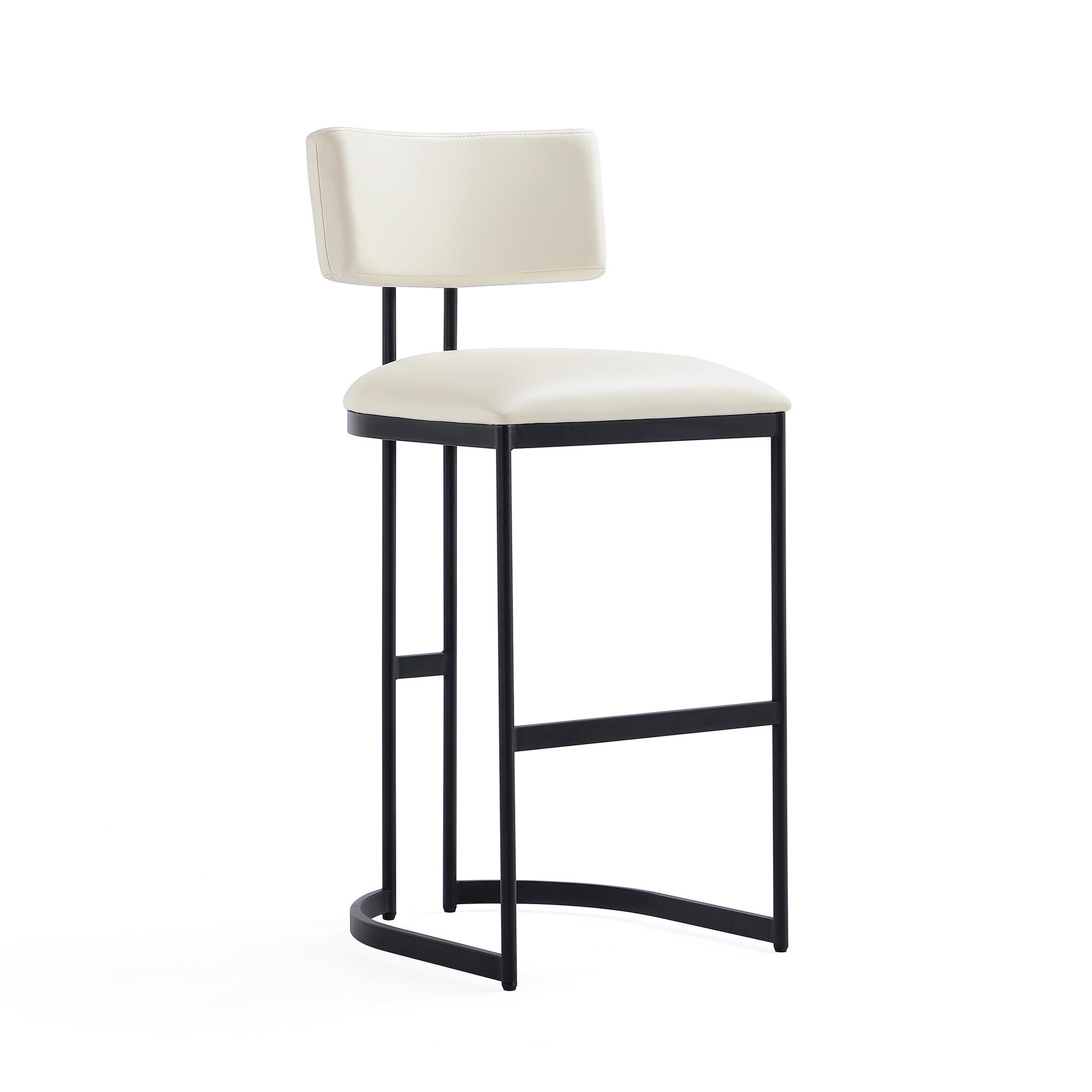 Manhattan Comfort Juno Bar Height Bar Stool, Ivory, large