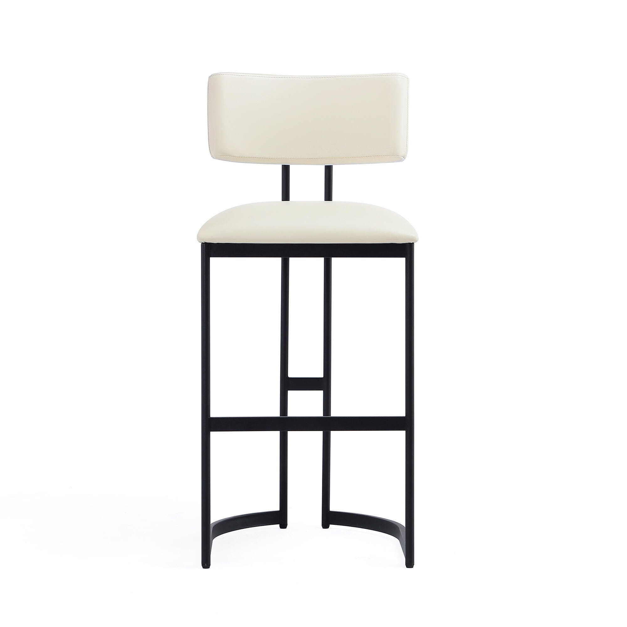 Manhattan Comfort Juno Bar Height Bar Stool, Ivory, large