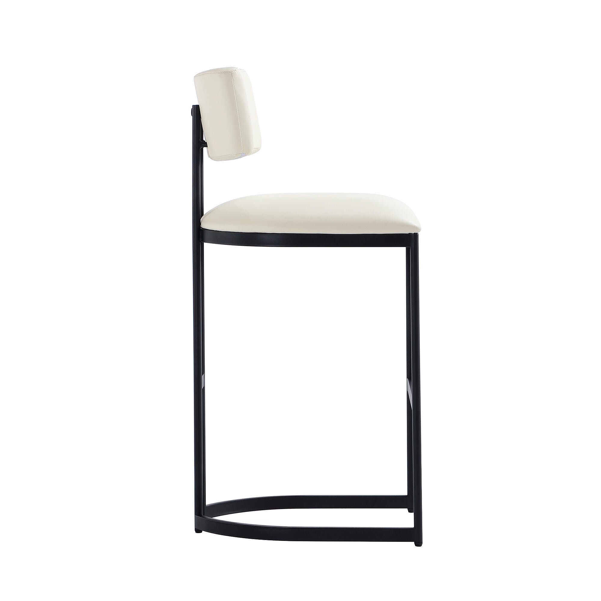 Manhattan Comfort Juno Bar Height Bar Stool, Ivory, large