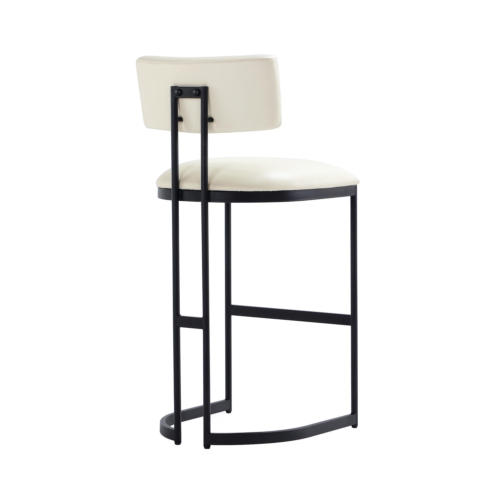 Manhattan Comfort Juno Bar Height Bar Stool, Ivory, large