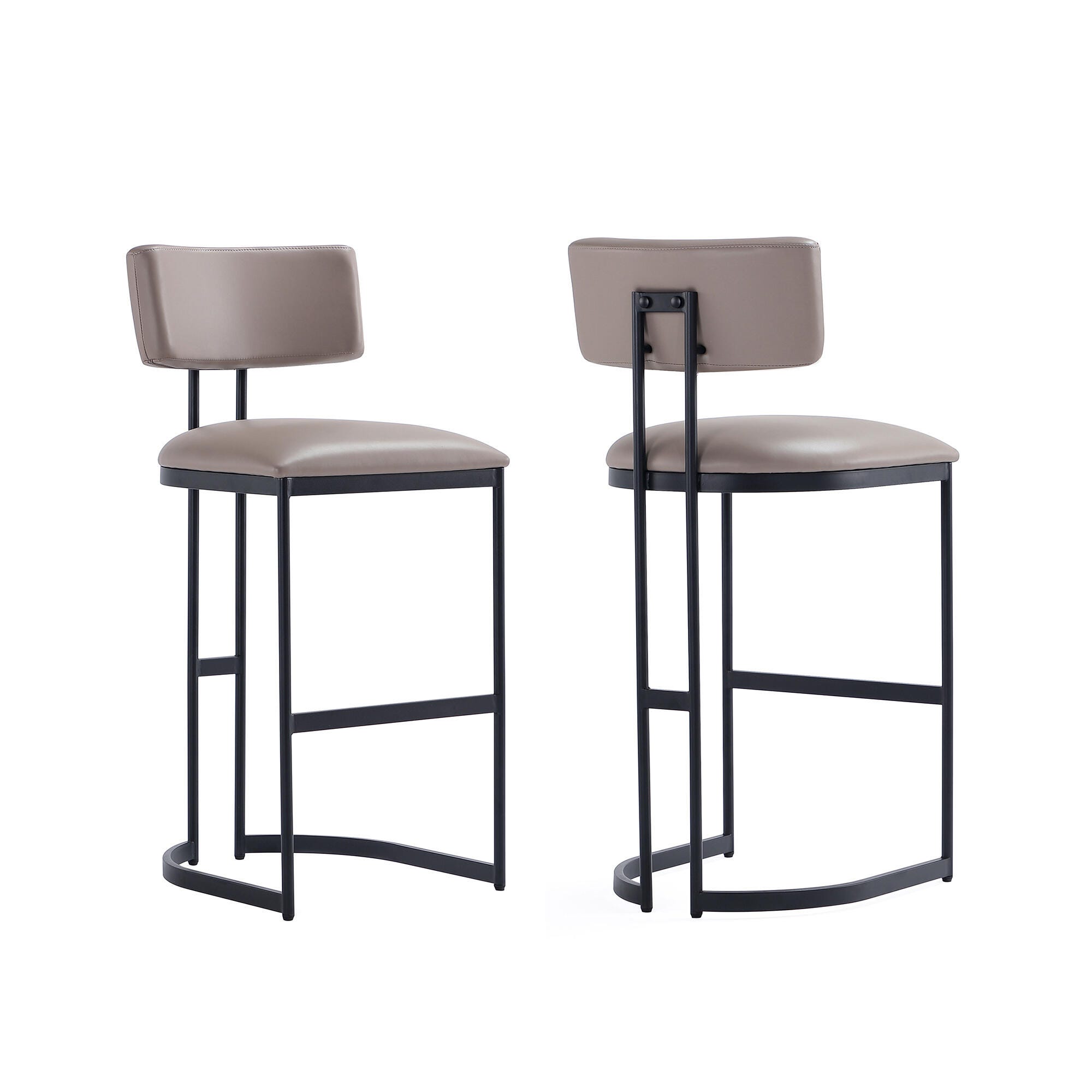 Manhattan Comfort Juno Bar Height Bar Stool, Taupe, large