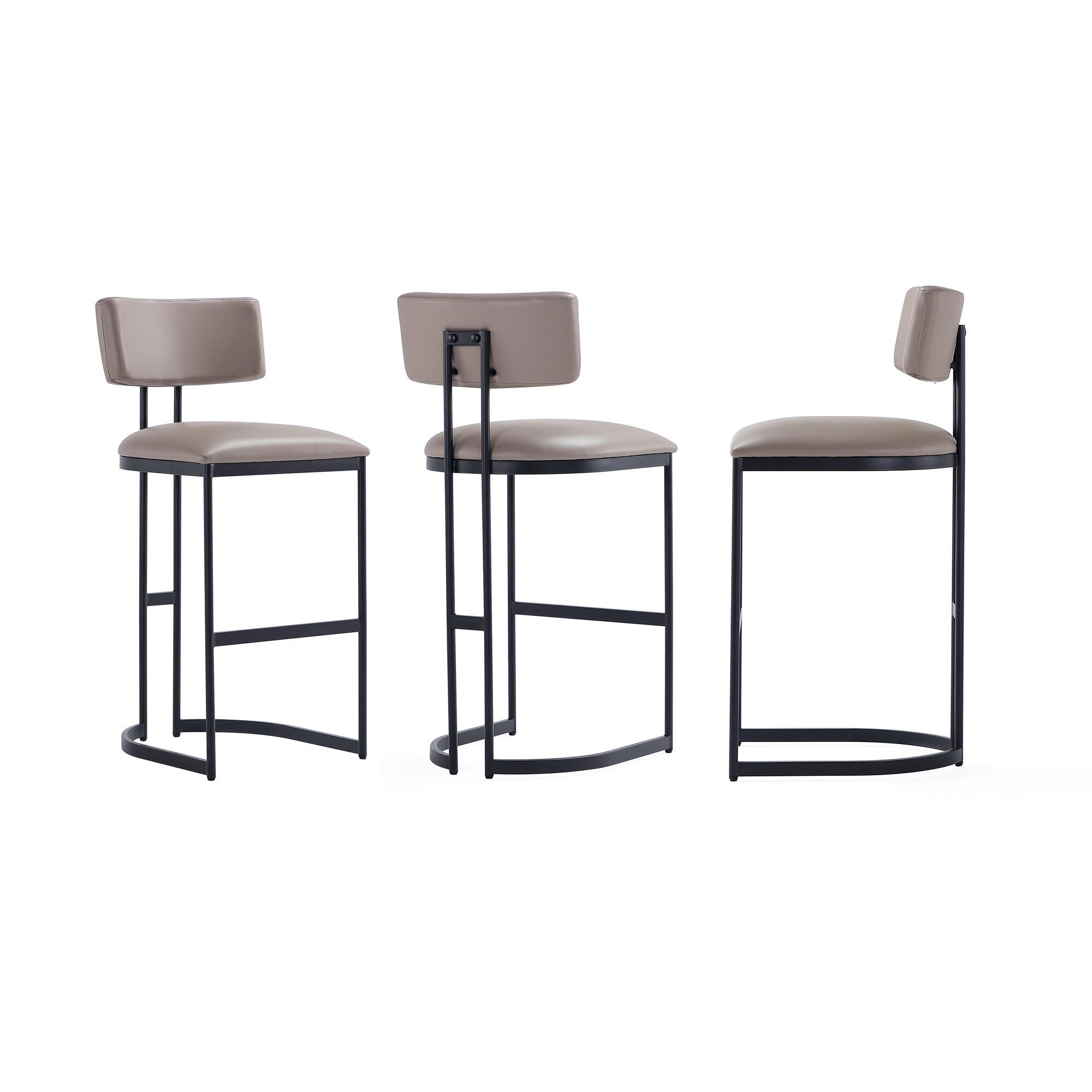 Manhattan Comfort Juno Bar Height Bar Stool, Taupe, large