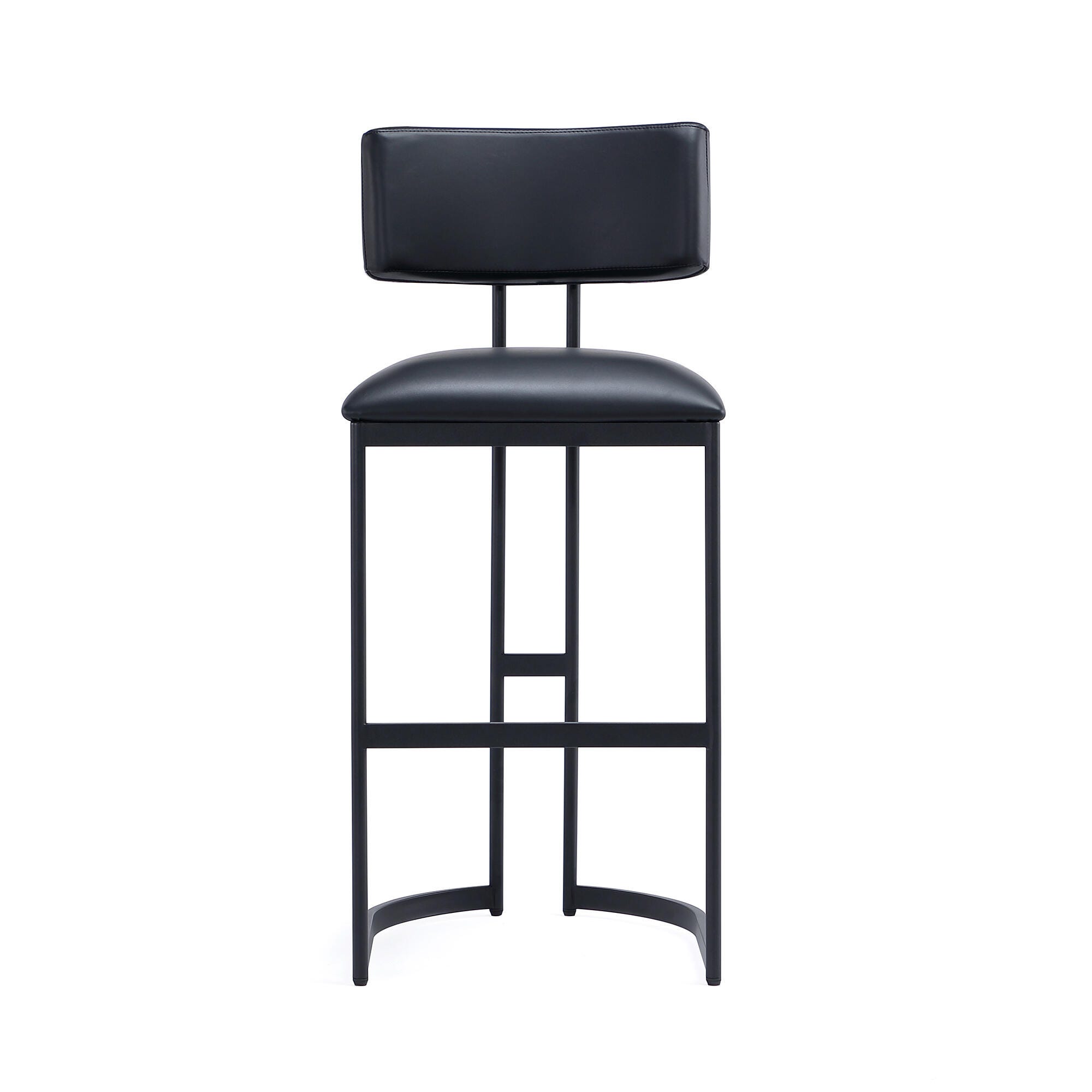 Manhattan Comfort Juno Bar Height Bar Stool, Black, large