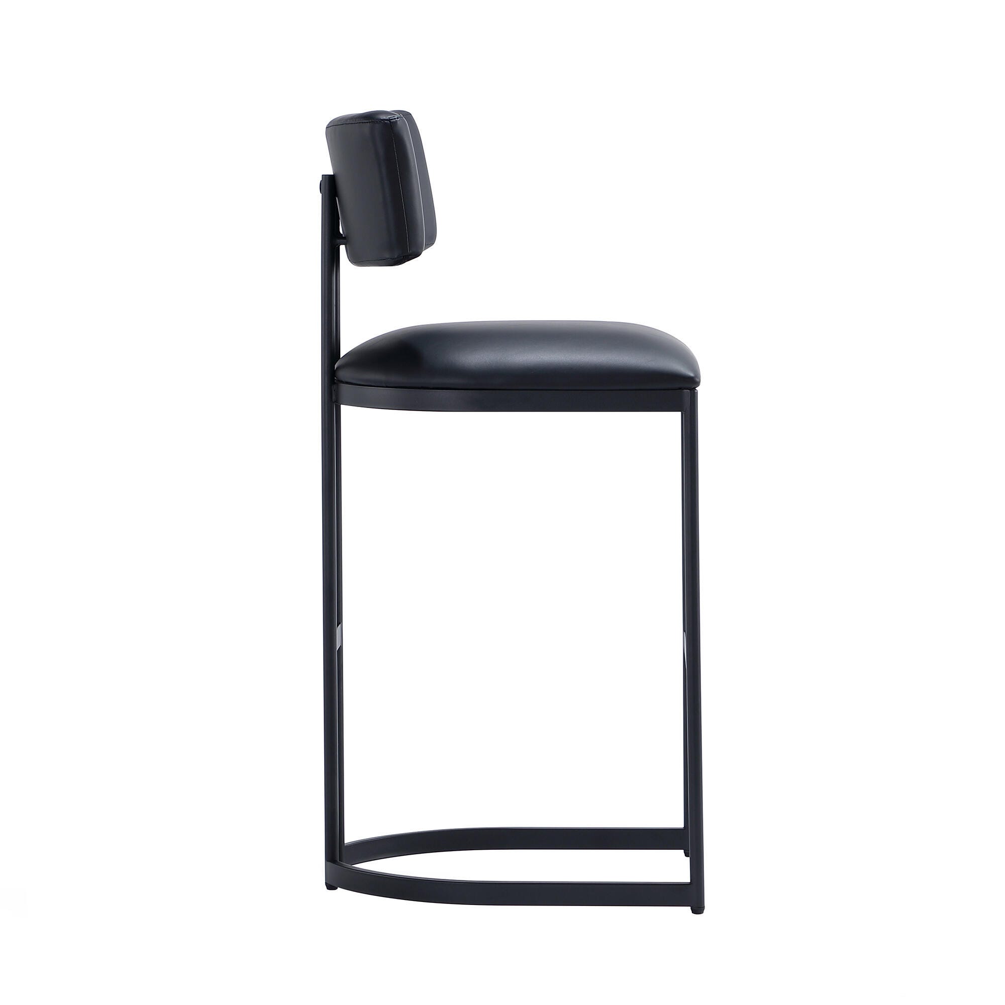 Manhattan Comfort Juno Bar Height Bar Stool, Black, large