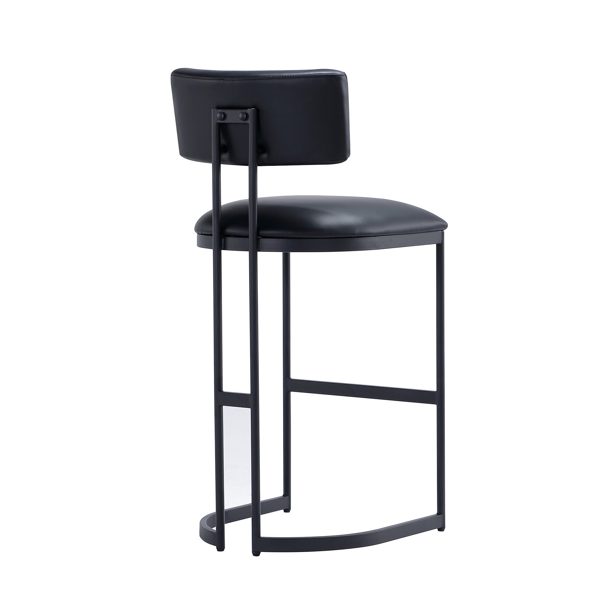 Manhattan Comfort Juno Bar Height Bar Stool, Black, large