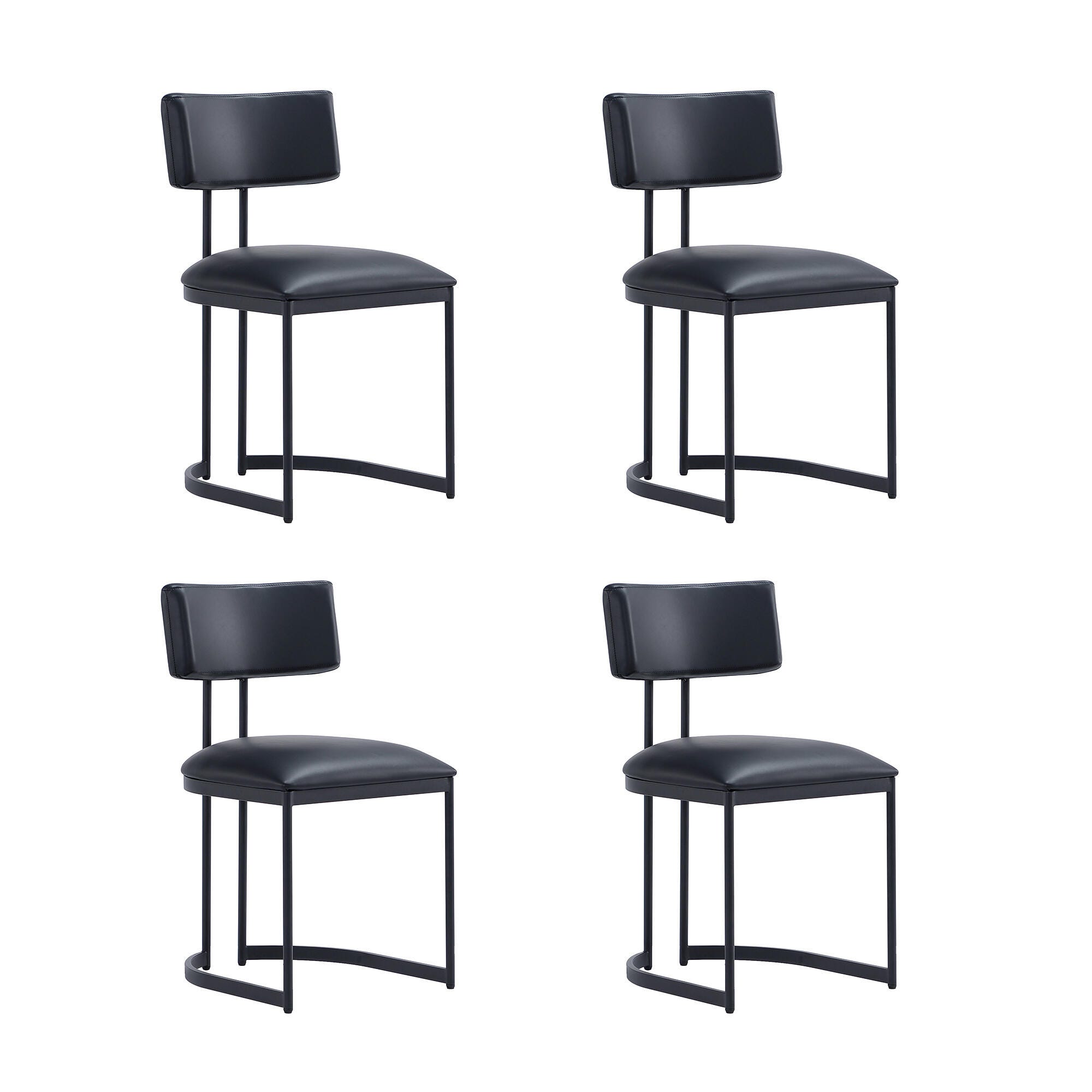 Manhattan Comfort Juno Side Chair (Set of 2), Black, large